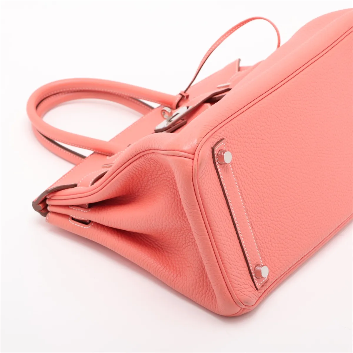 Birkin 30 Letournée Taurillon Clemence Crevette Silver Hardware Q: 2013 — view 4