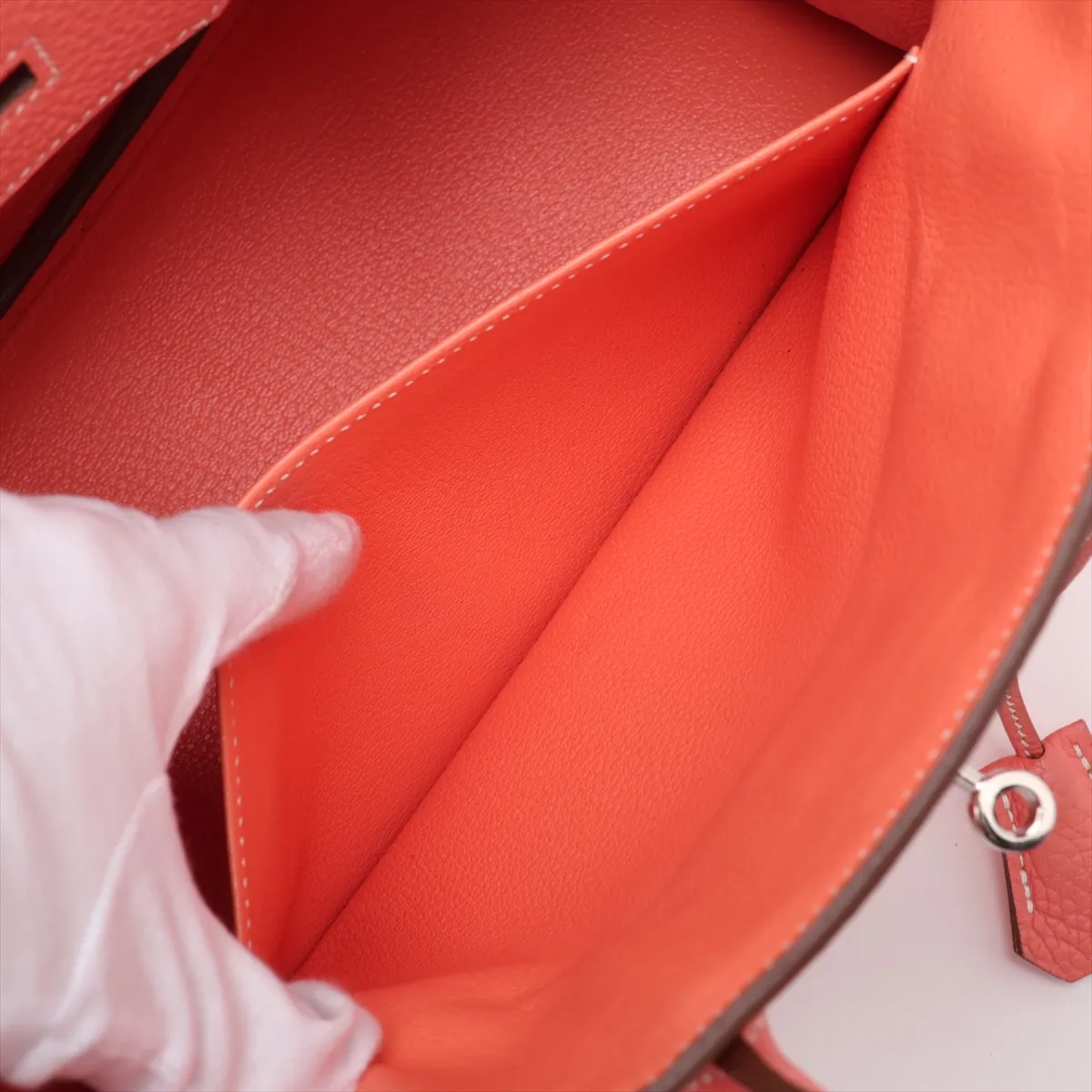 Birkin 30 Letournée Taurillon Clemence Crevette Silver Hardware Q: 2013 — view 8