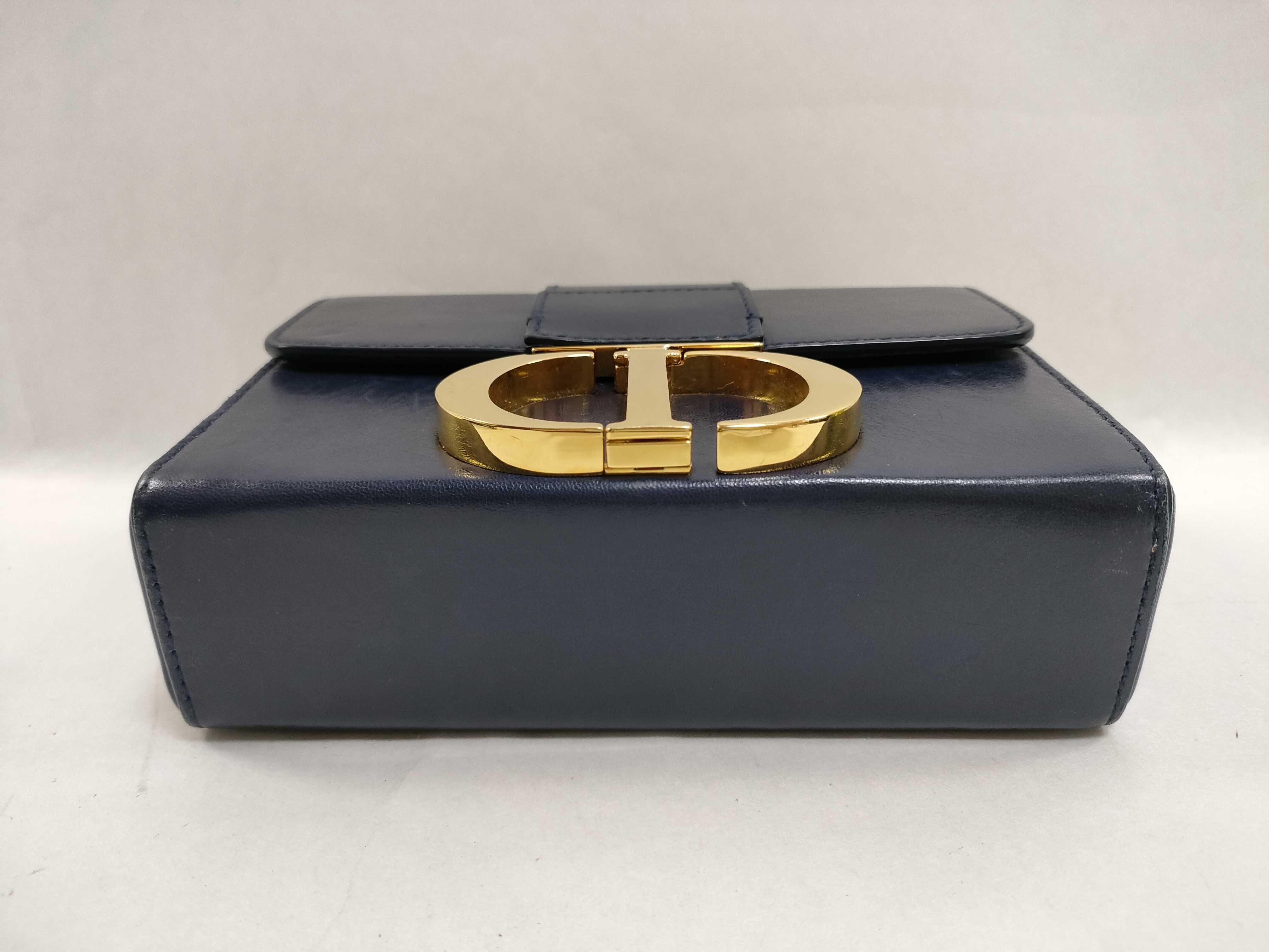 DU-Christian 30 Montaigne Box Bag Blue Shoulder Bag — view 7