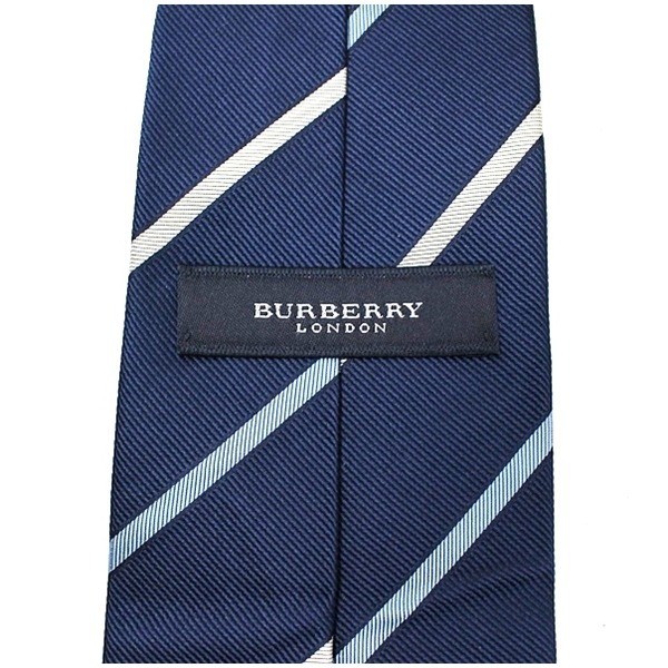 silk tie, navy stripe — view 3