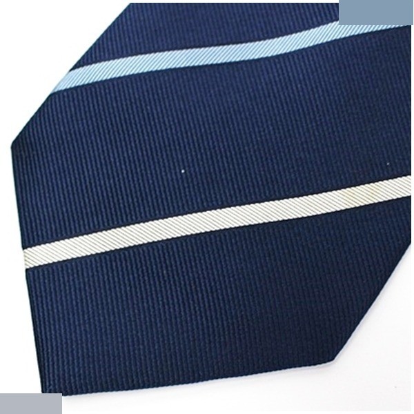 silk tie, navy stripe — view 4