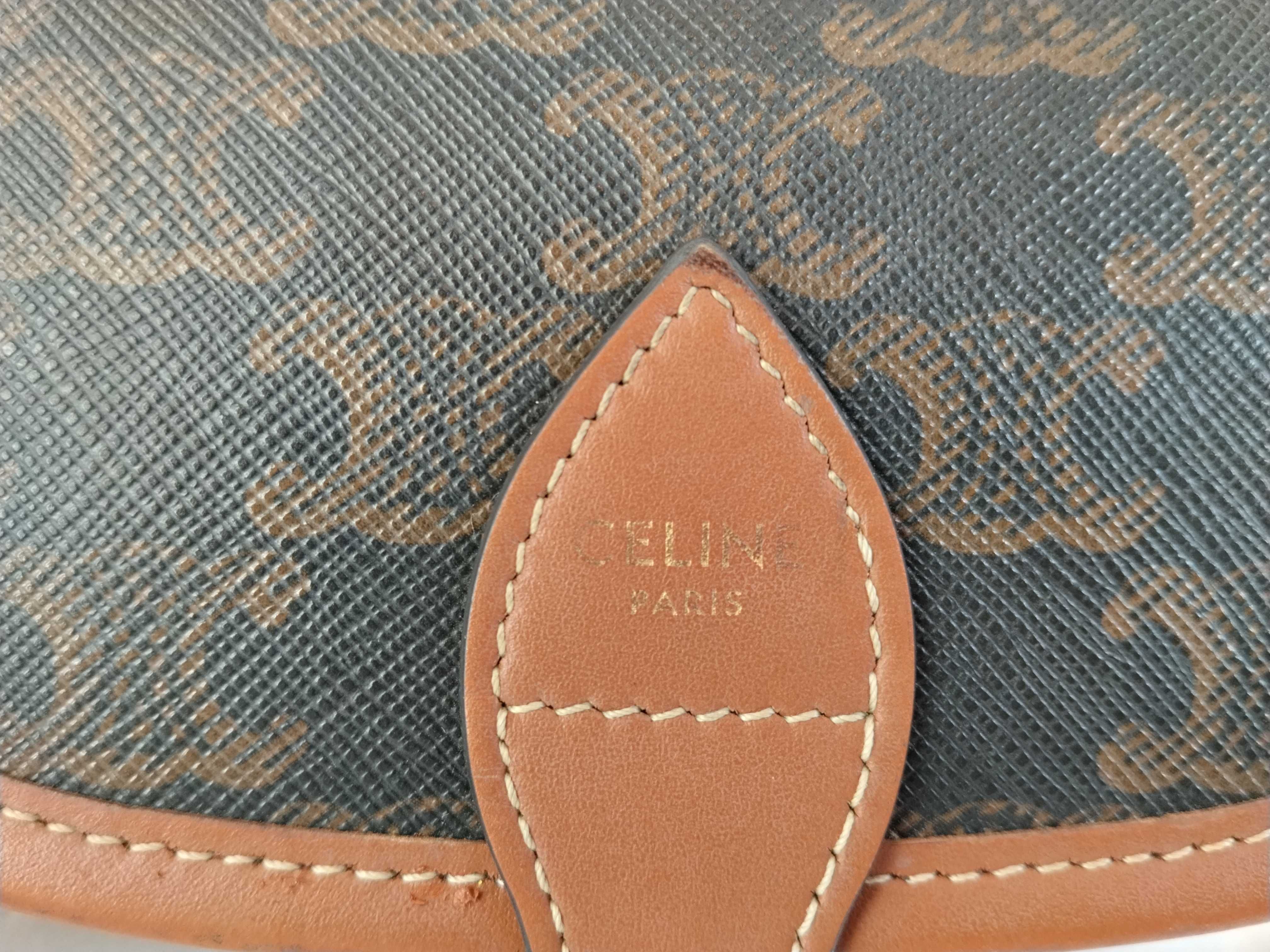 FOLCO Tan Triomphe Pattern Saddle Bag Shoulder Bag — view 13