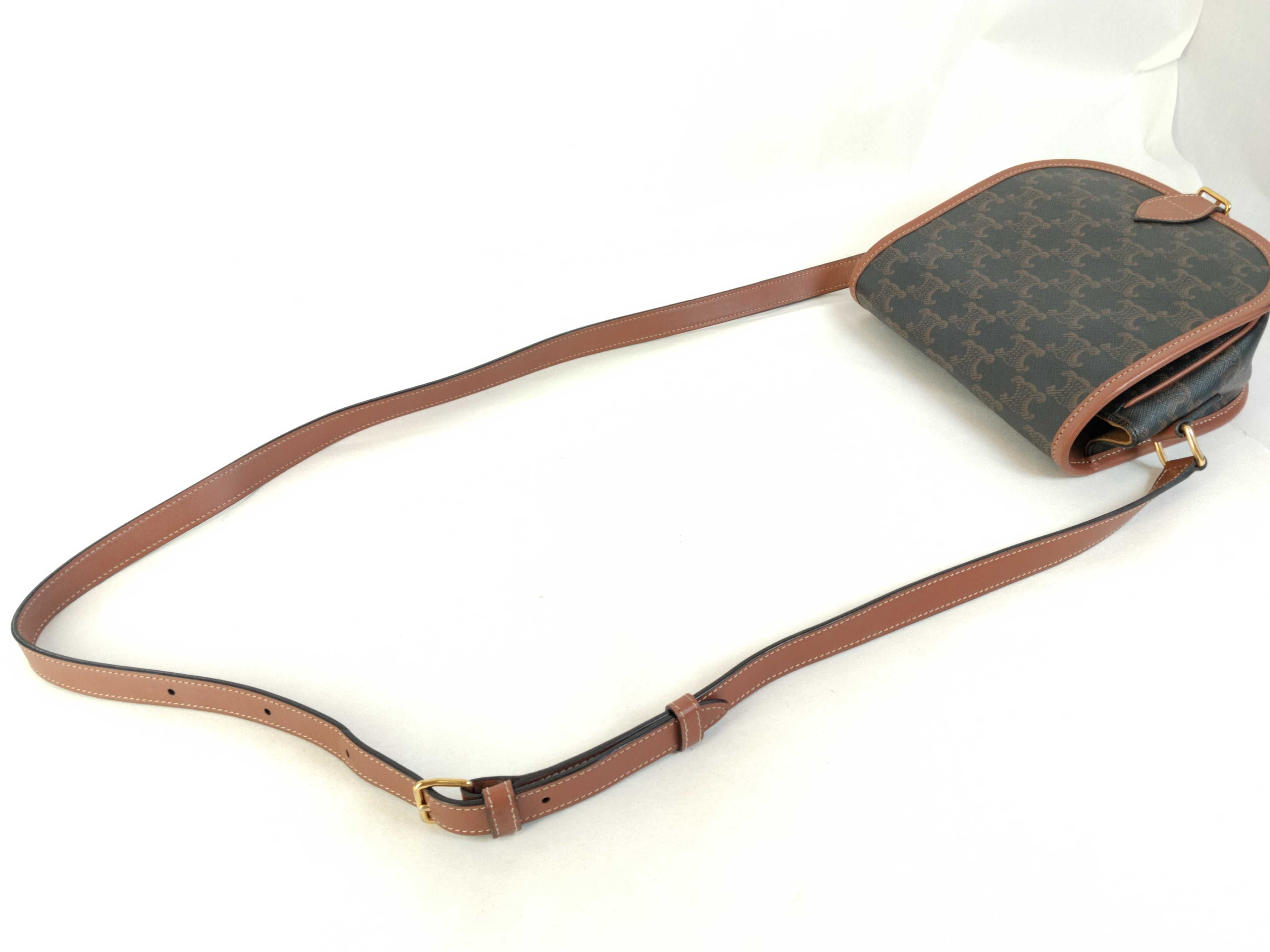 FOLCO Tan Triomphe Pattern Saddle Bag Shoulder Bag — view 3