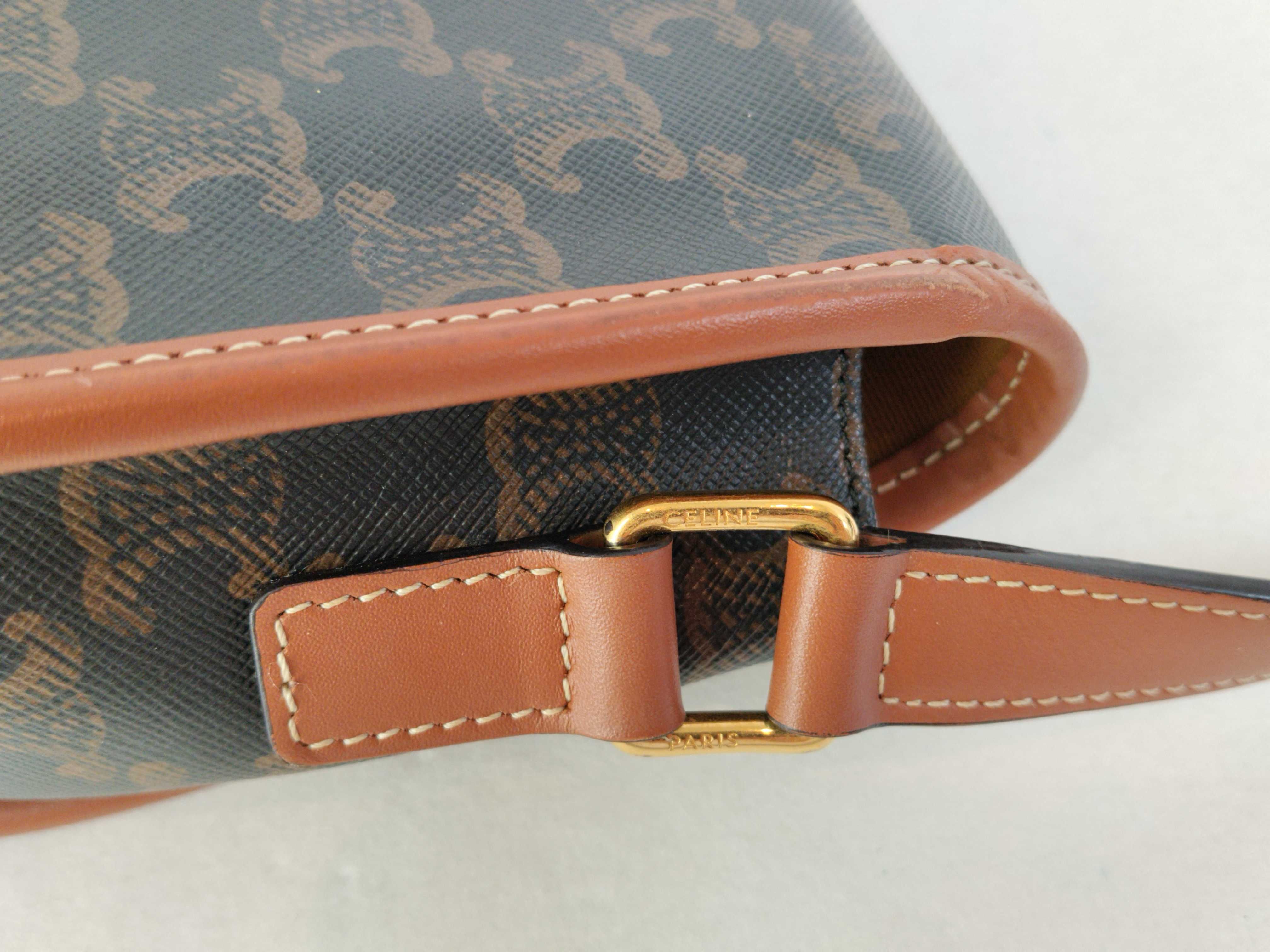 FOLCO Tan Triomphe Pattern Saddle Bag Shoulder Bag — view 5