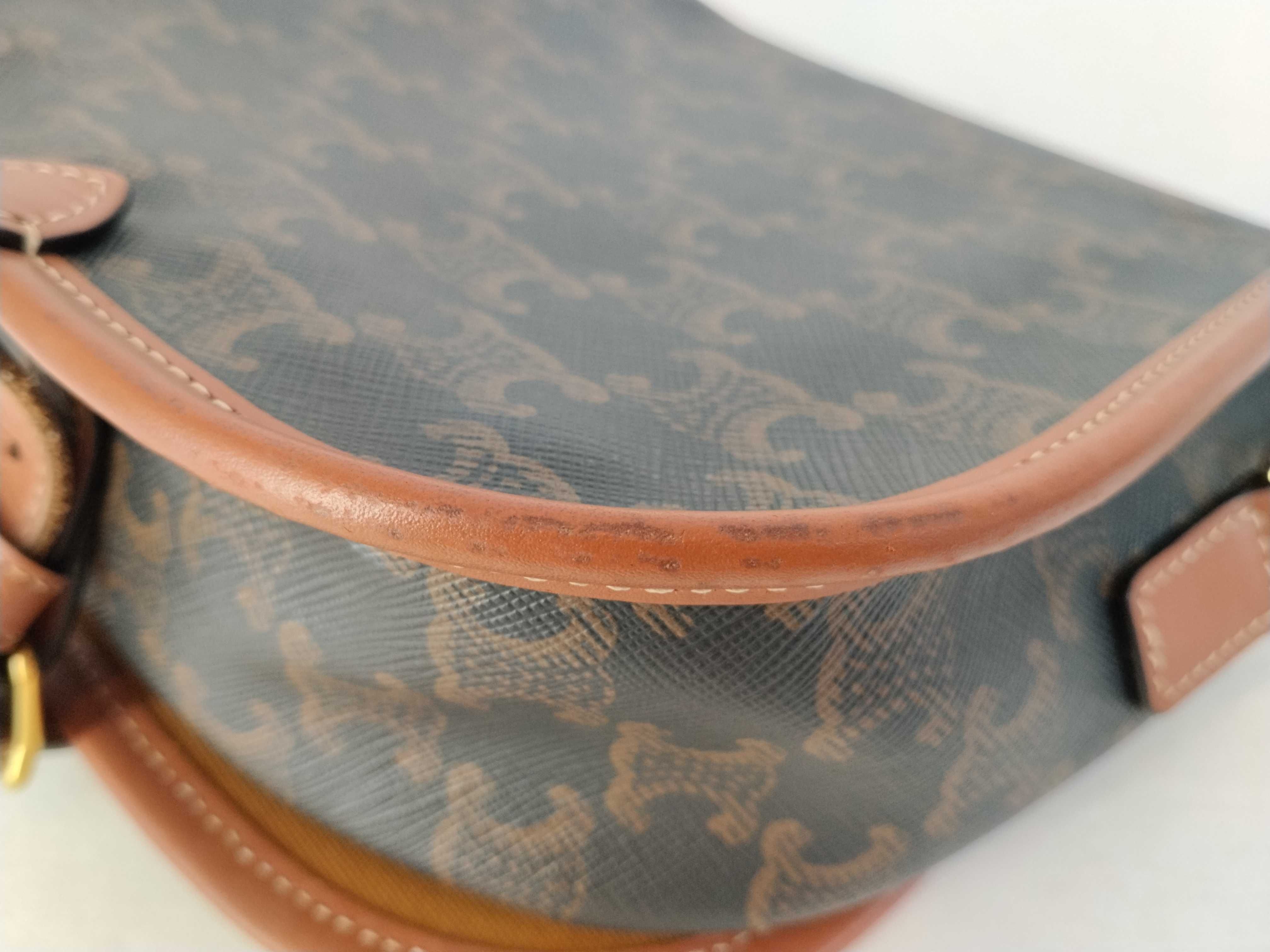 FOLCO Tan Triomphe Pattern Saddle Bag Shoulder Bag — view 6