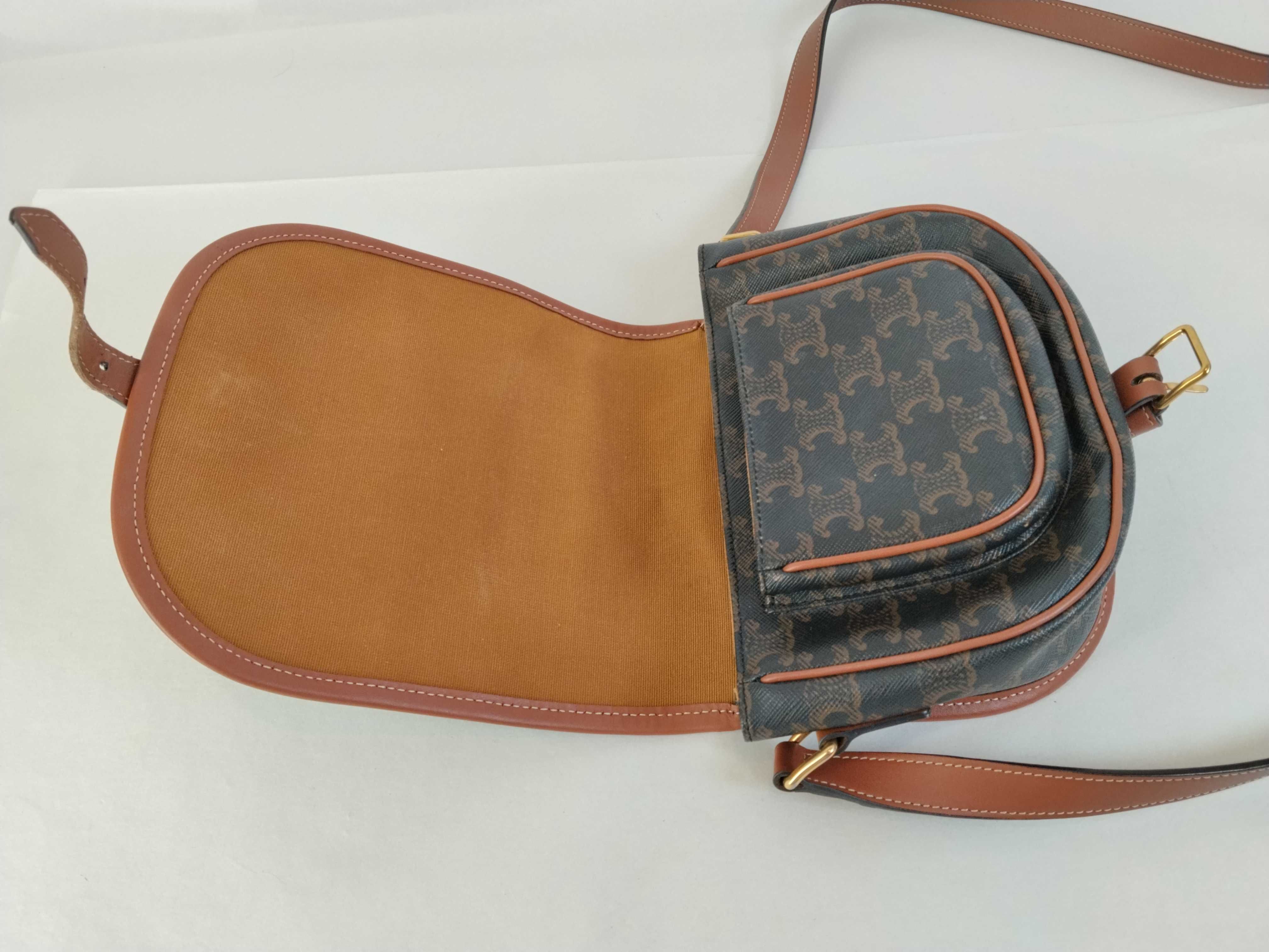 FOLCO Tan Triomphe Pattern Saddle Bag Shoulder Bag — view 8