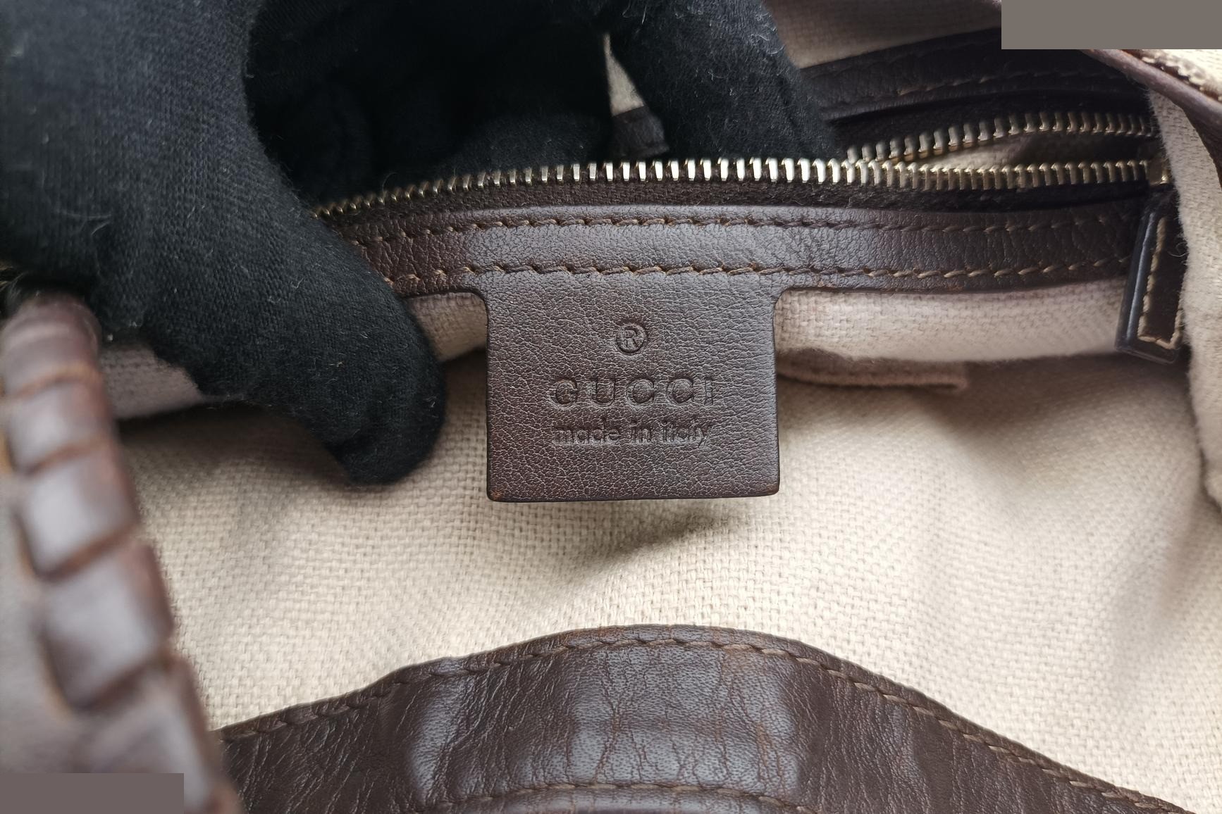 New Jackie Canvas x Leather Brown x Black — view 7