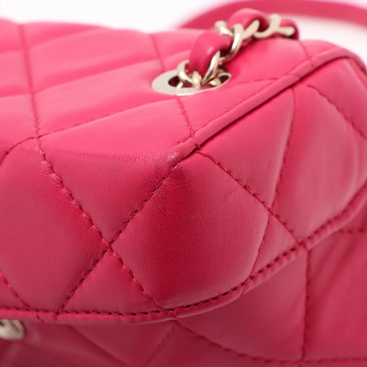 Matelasse Lambskin Chain Shoulder Bag Pink Gold Hardware KA82K56G Random Plate — view 11