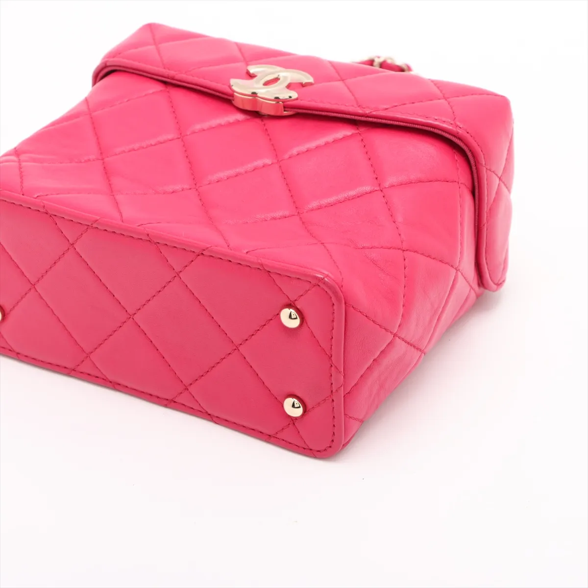 Matelasse Lambskin Chain Shoulder Bag Pink Gold Hardware KA82K56G Random Plate — view 3