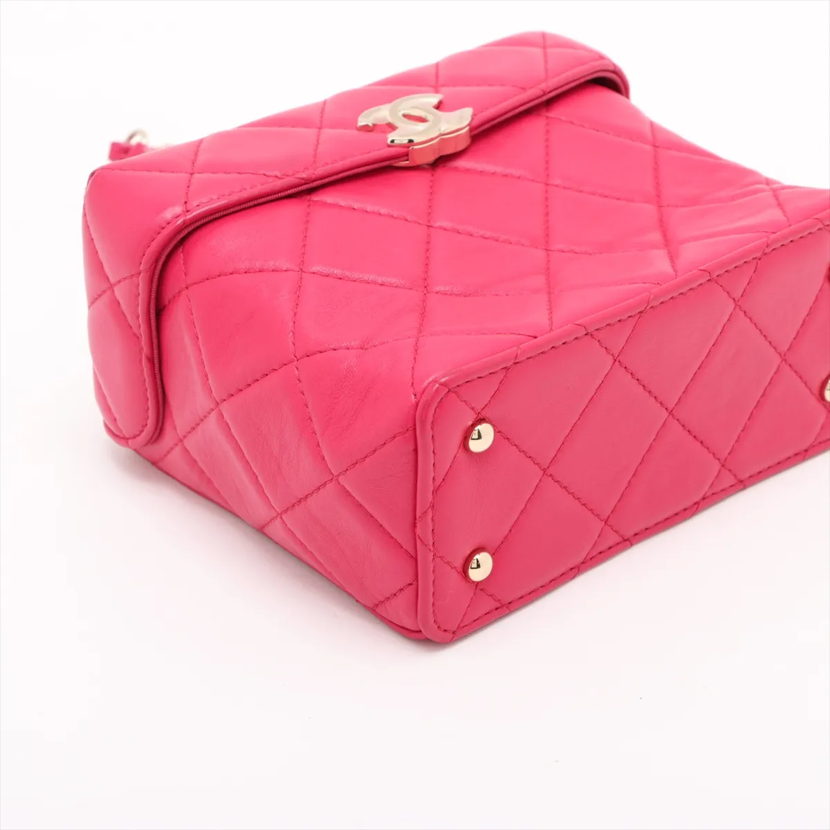 Matelasse Lambskin Chain Shoulder Bag Pink Gold Hardware KA82K56G Random Plate — view 4