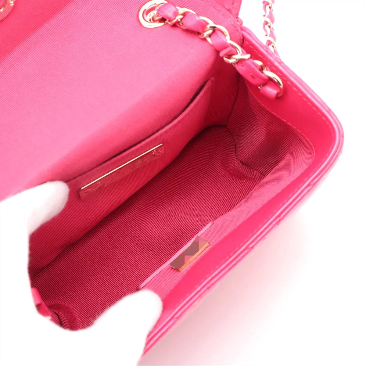 Matelasse Lambskin Chain Shoulder Bag Pink Gold Hardware KA82K56G Random Plate — view 6