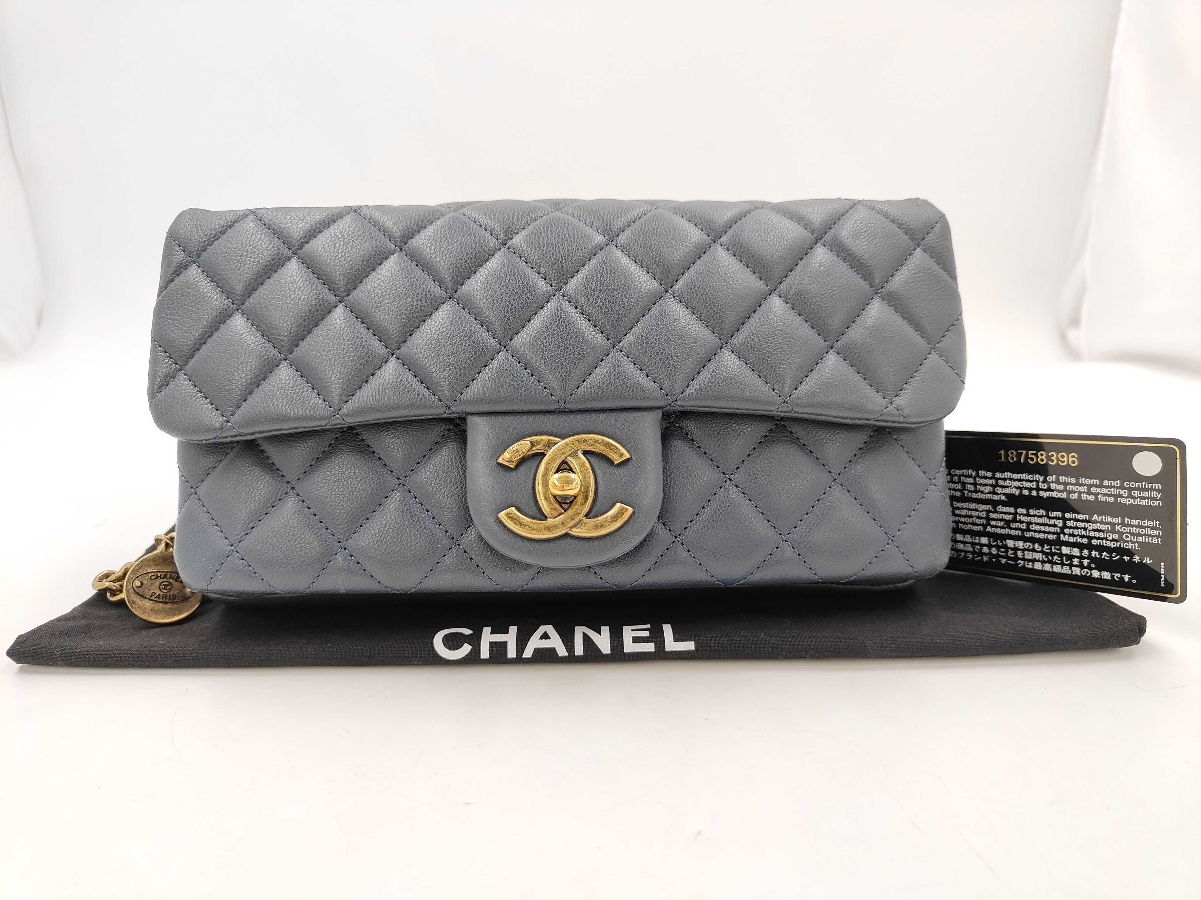 Lambskin Matelassé 25 Shoulder Bag (Blue-Gray, serial number 18)
