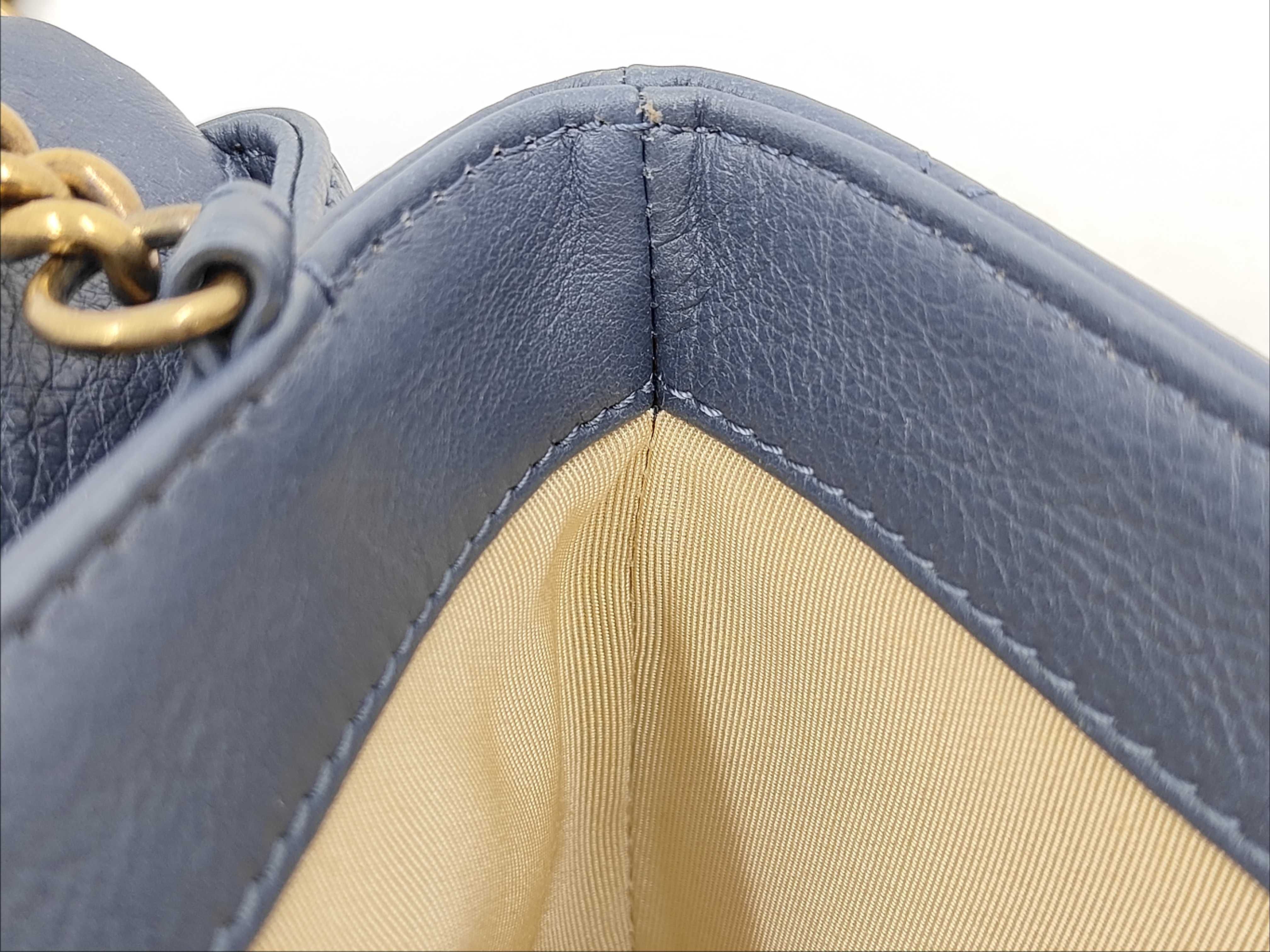 Lambskin Matelassé 25 Shoulder Bag (Blue-Gray, serial number 18) — view 12