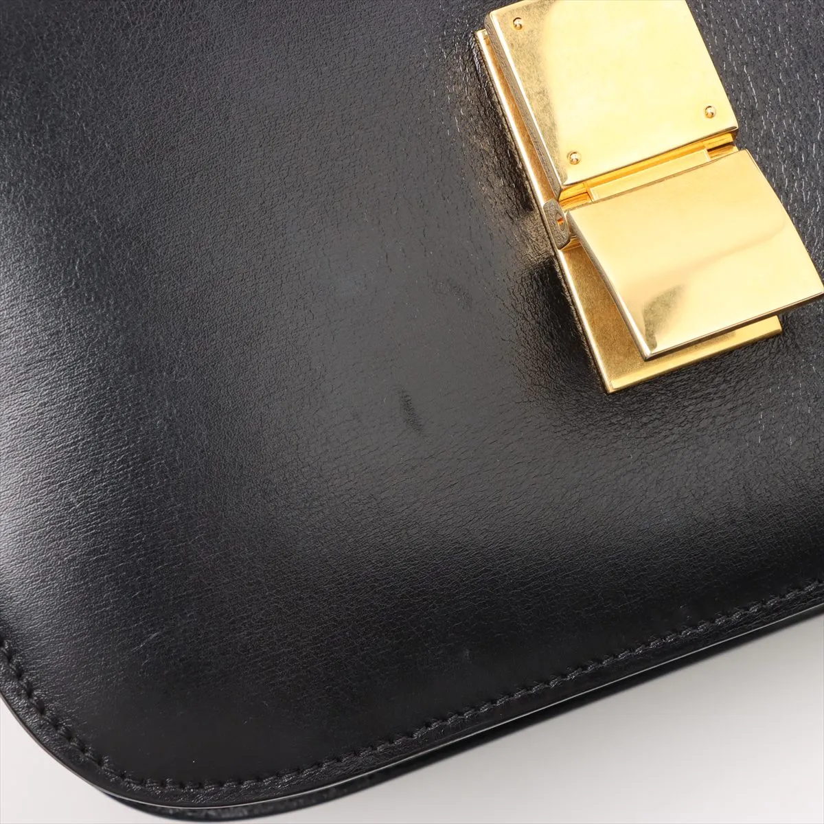 Classic Box Haraco x Leather Shoulder Bag Brown x Black — view 11
