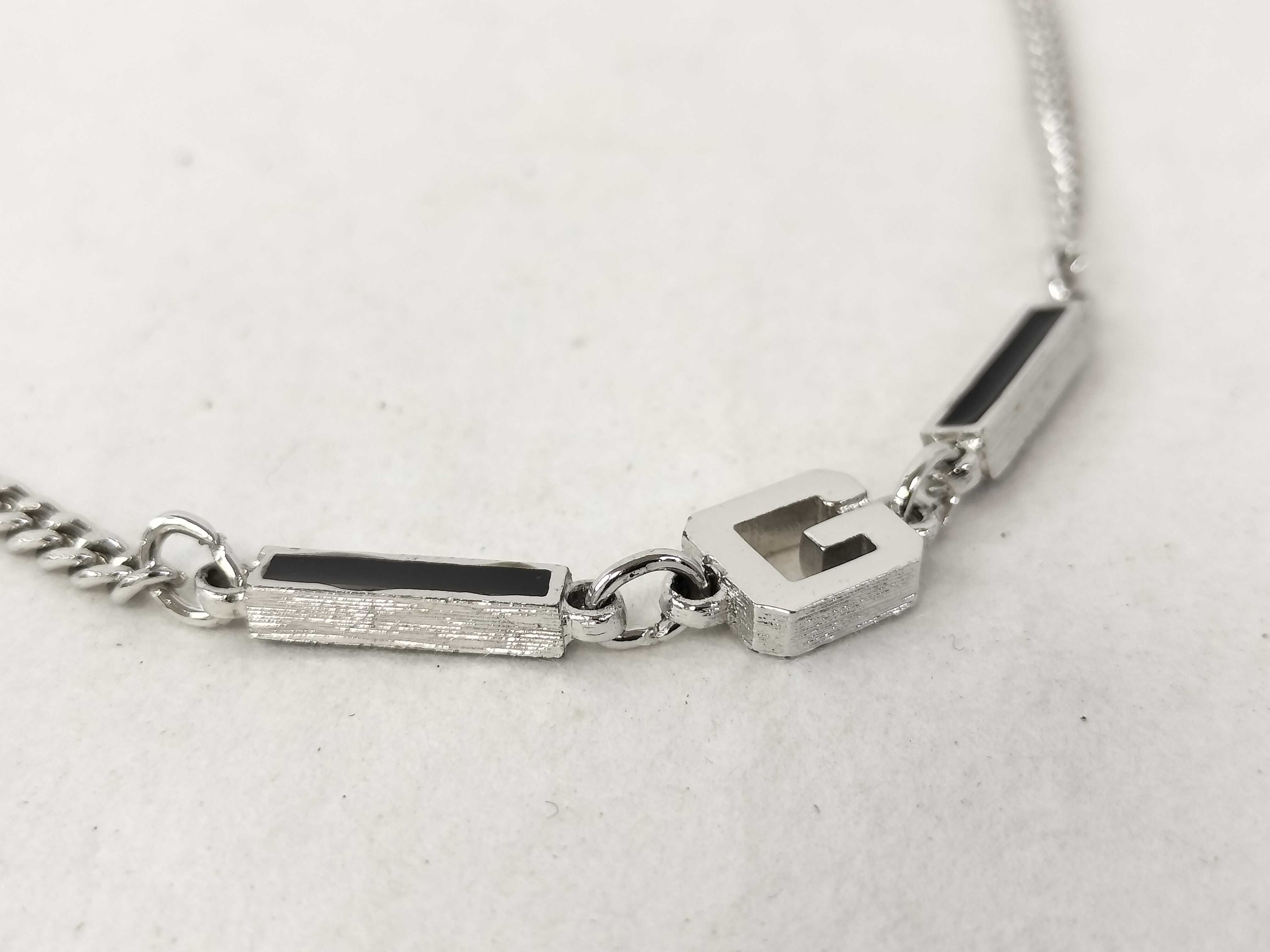 Long Necklace, Silver, G Logo Necklace — view 3