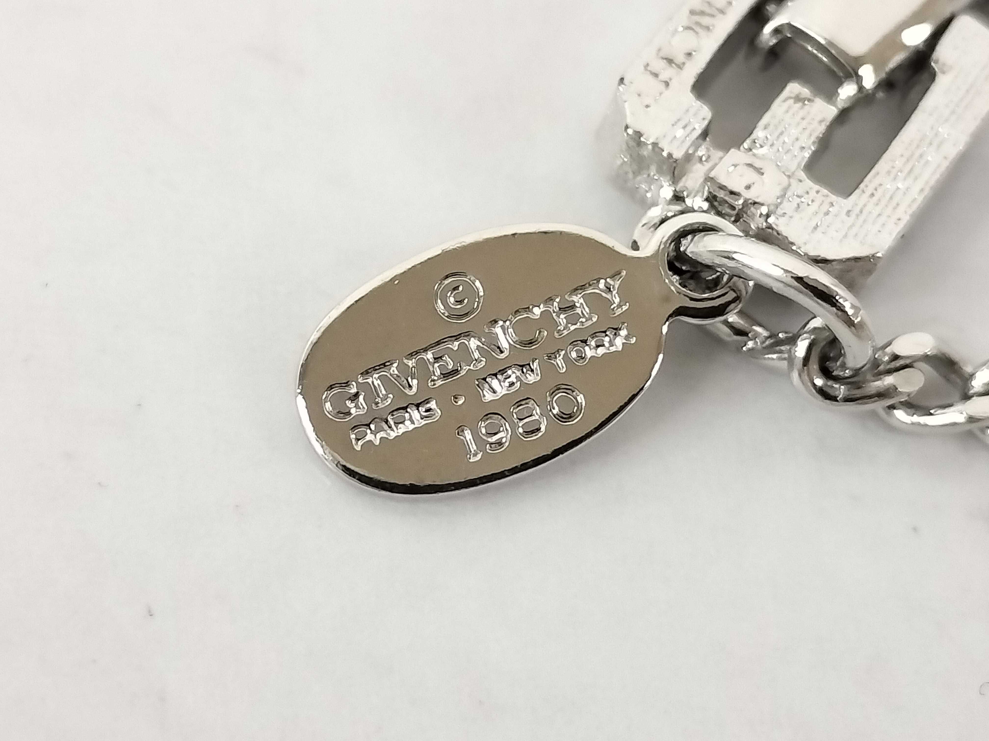 Long Necklace, Silver, G Logo Necklace — view 7