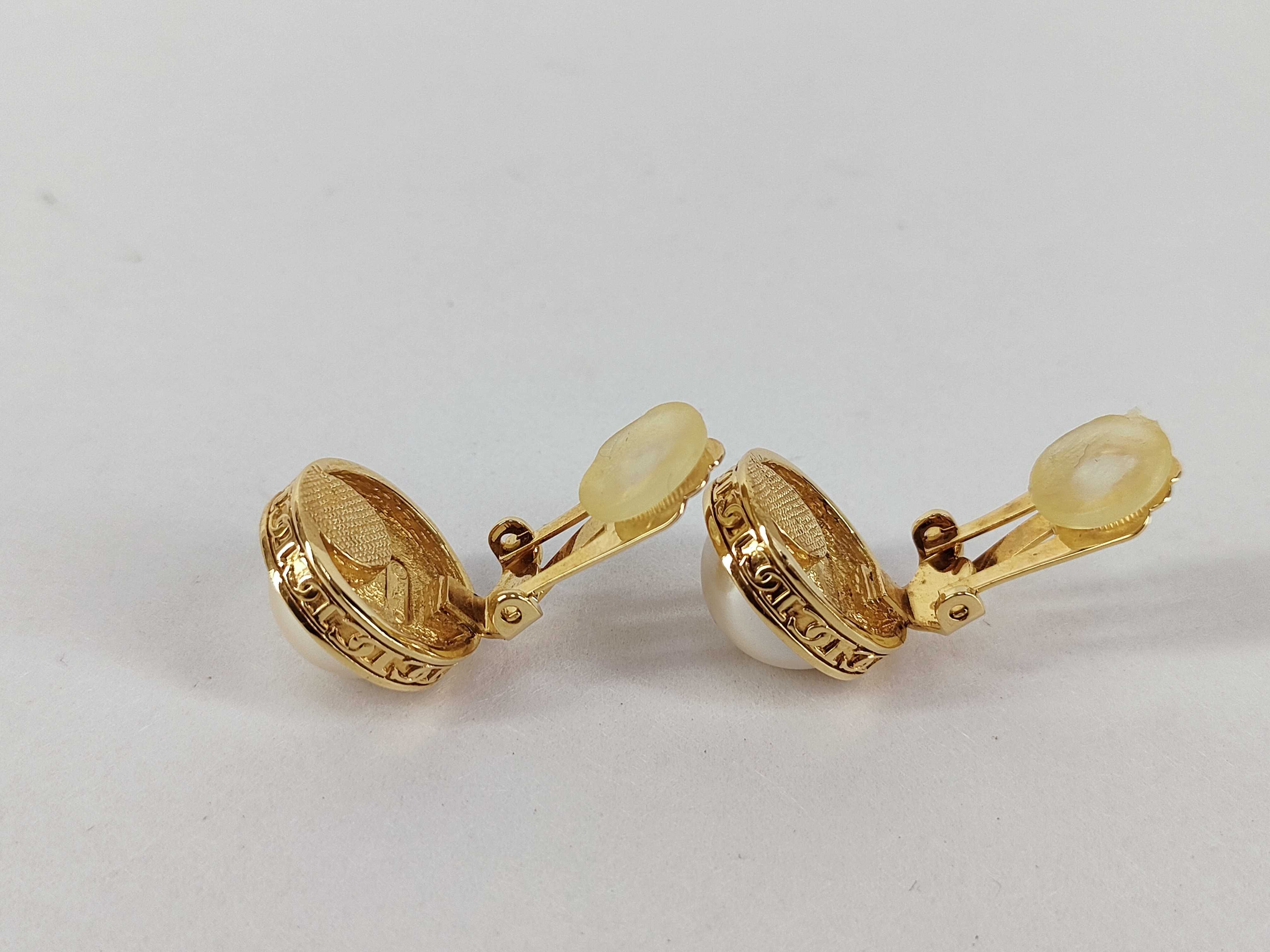 Christian Pearl White x Gold (Precious Metal) Earrings — view 8