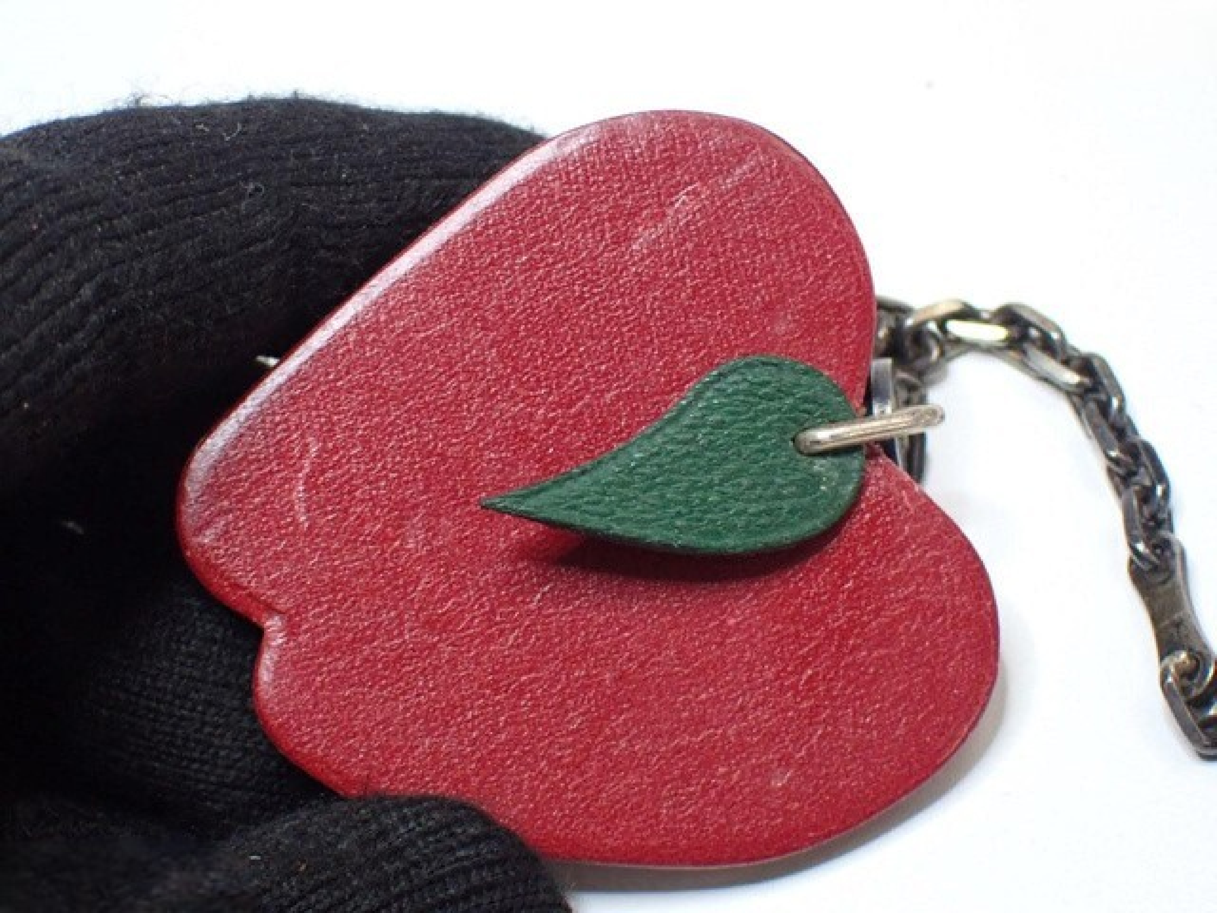 Leather Apple Bag Charm — view 3