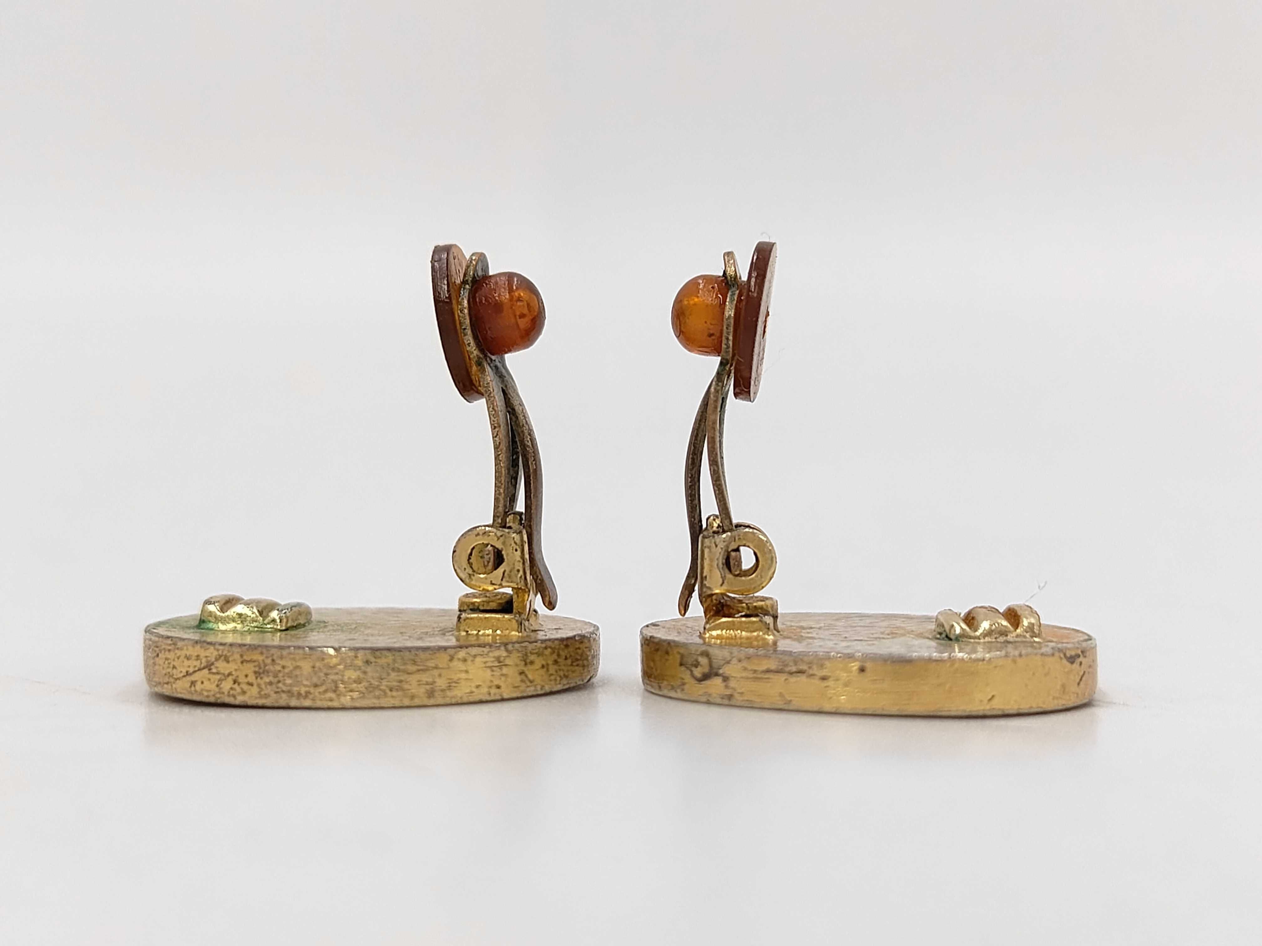 Round Coco Black x Gold (YG) Earrings — view 3