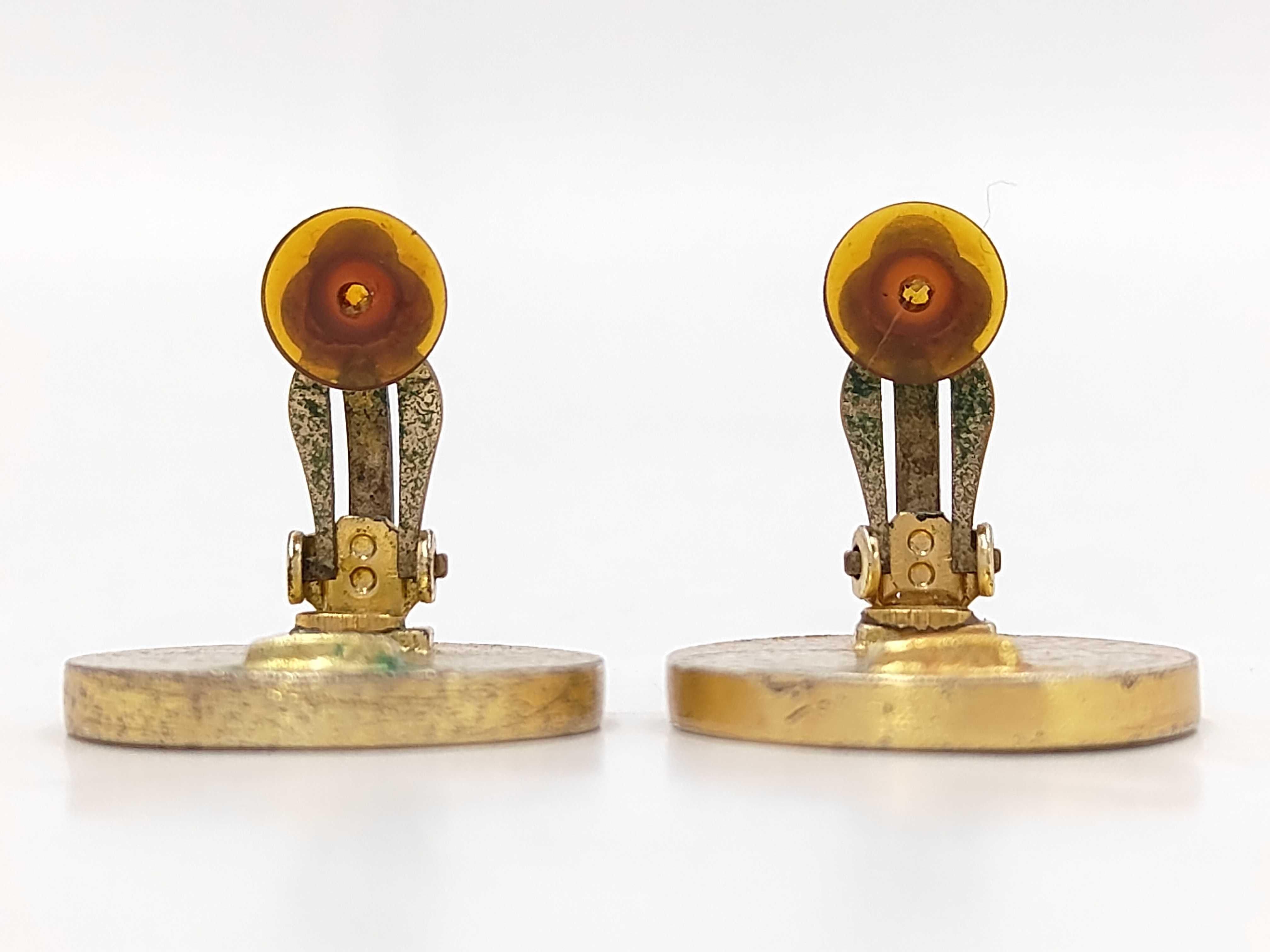 Round Coco Black x Gold (YG) Earrings — view 4