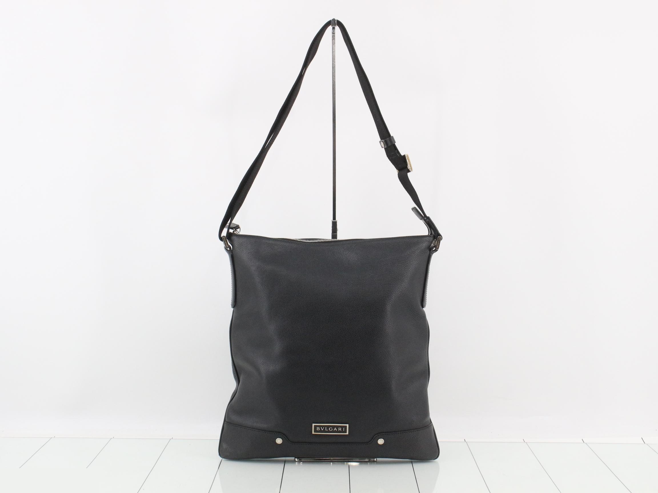 Leather bag/shoulder bag, black