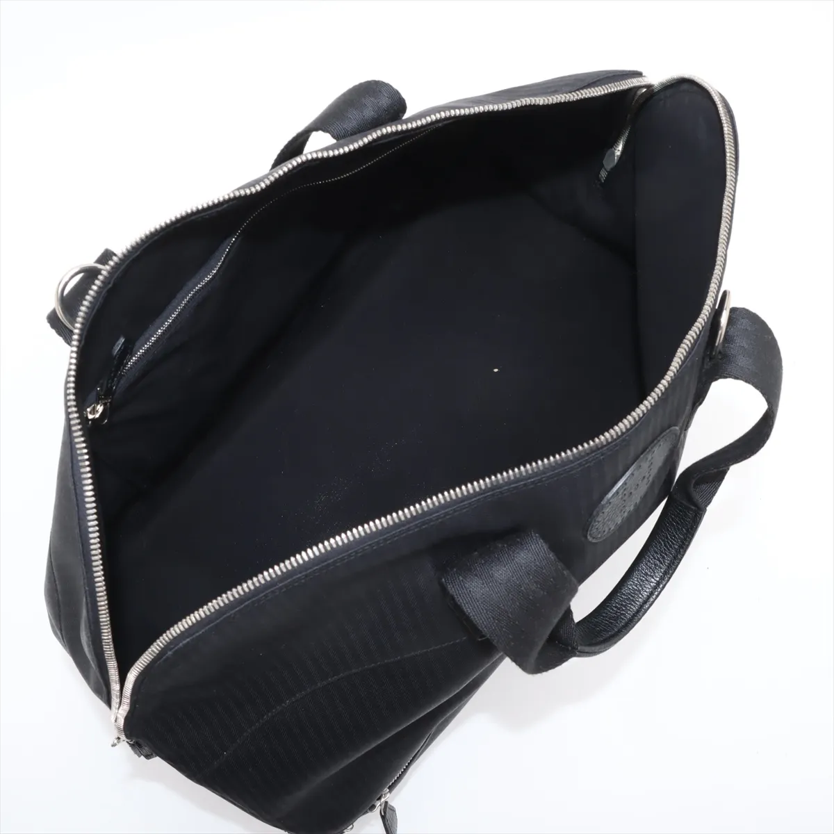 Sac de Golf 47 Toile Chevron Black Silver Hardware — view 8