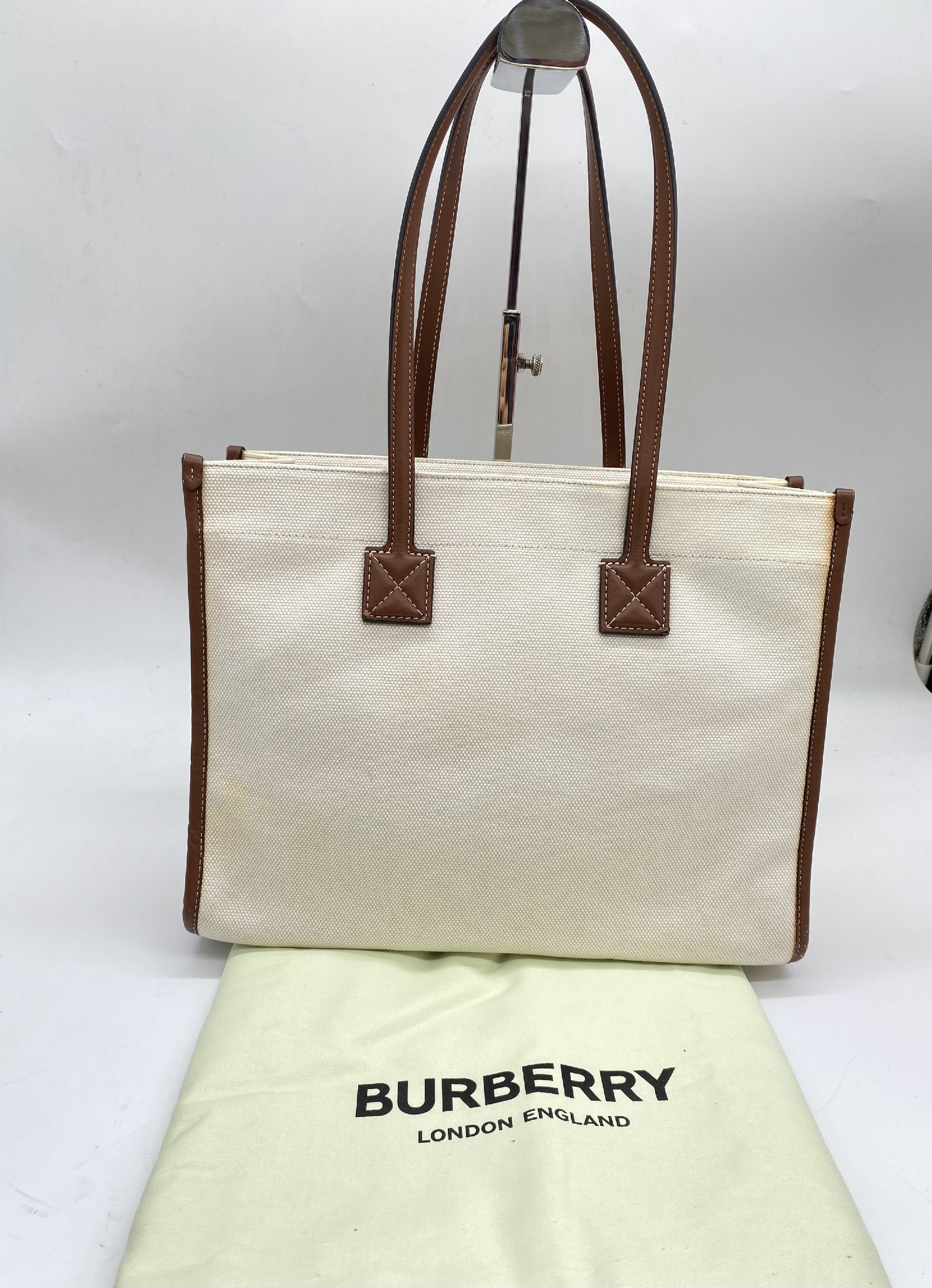 Freya Tote Small Canvas Ivory Tote Bag — view 2