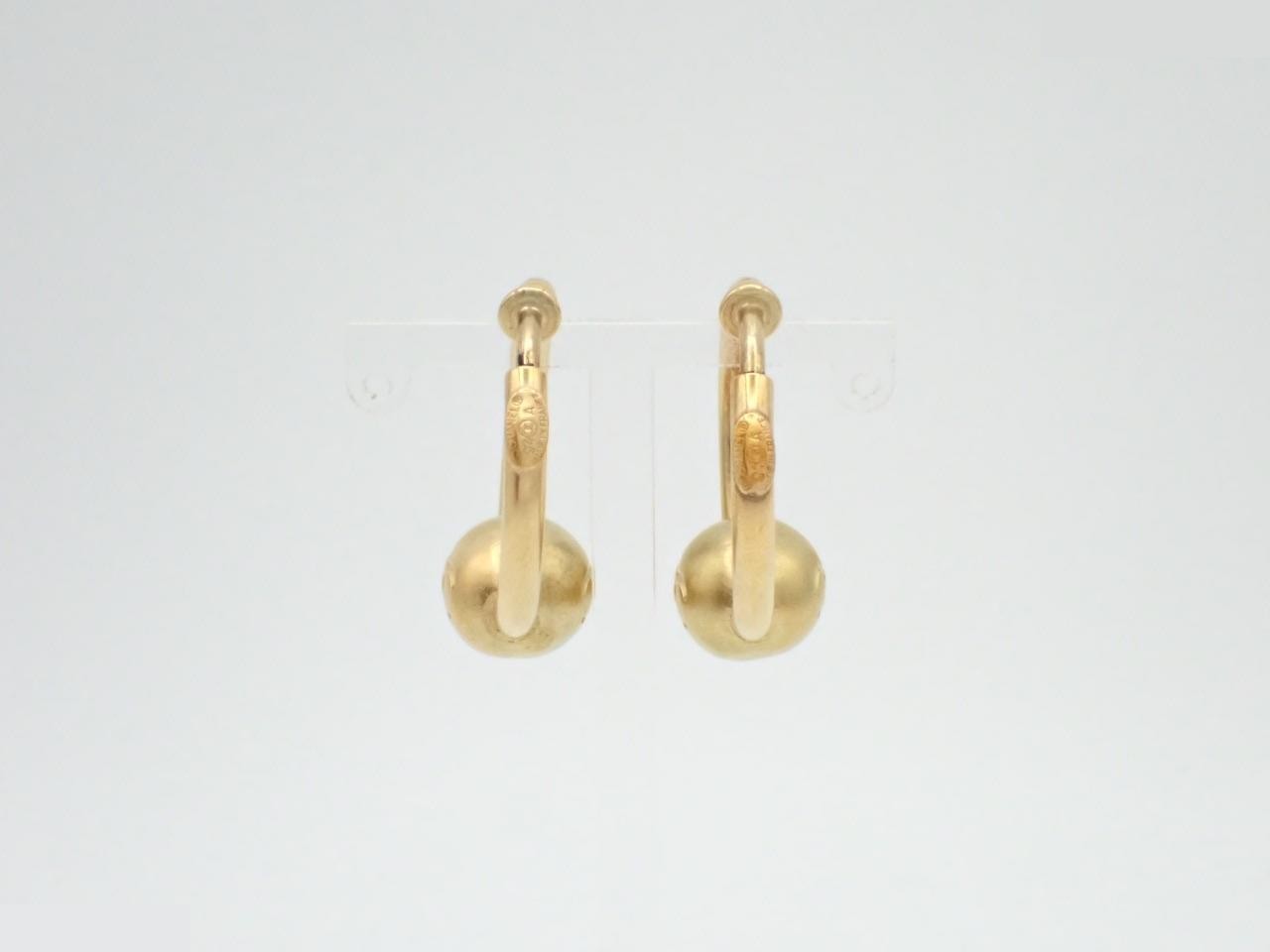 Earrings, 94A, Coco Mark, Ball, Loop, 3.2cm diameter, Gold — view 2