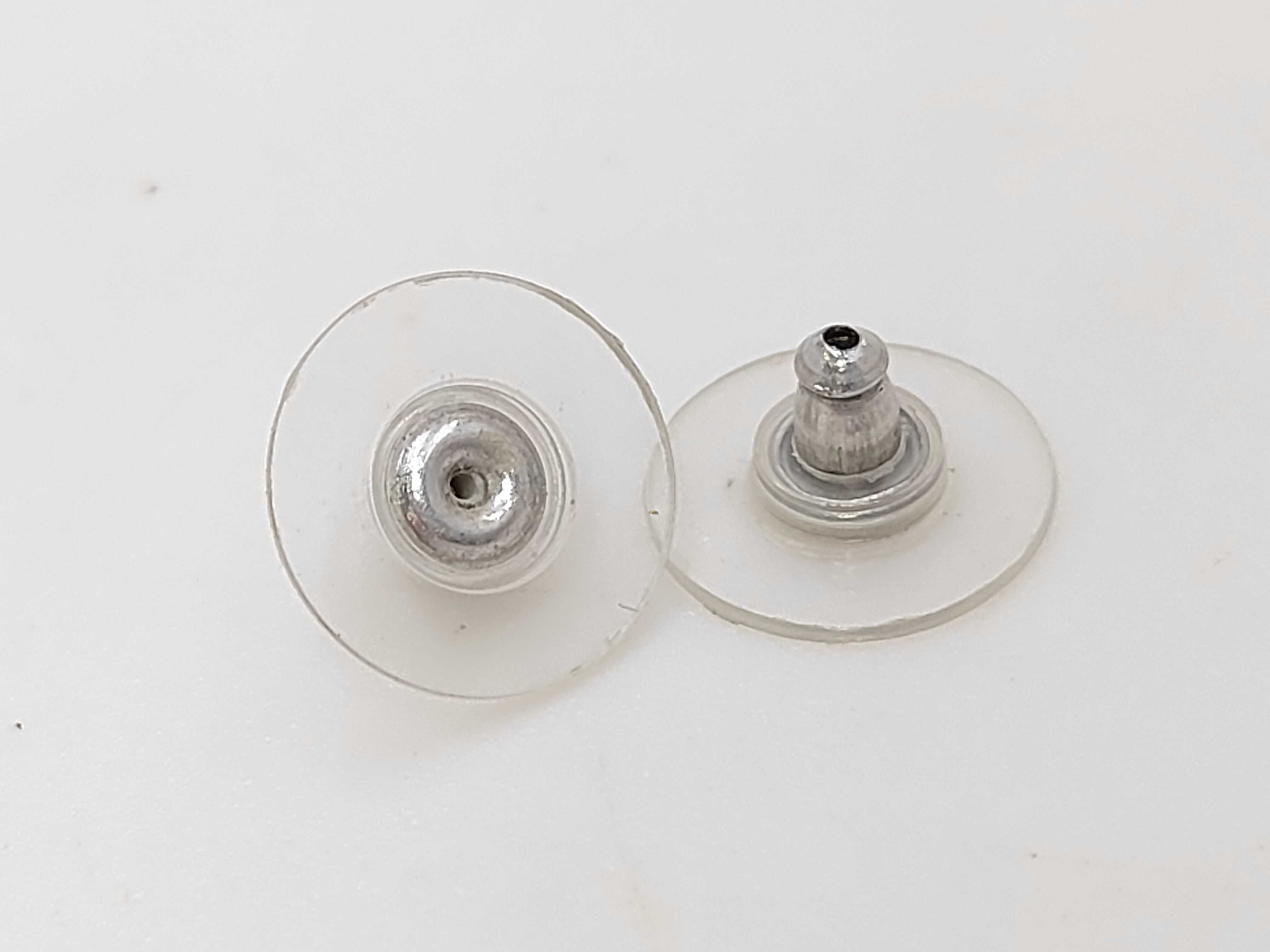 Earrings with Silver Hardware and Black CC Logo (A11A) — view 7