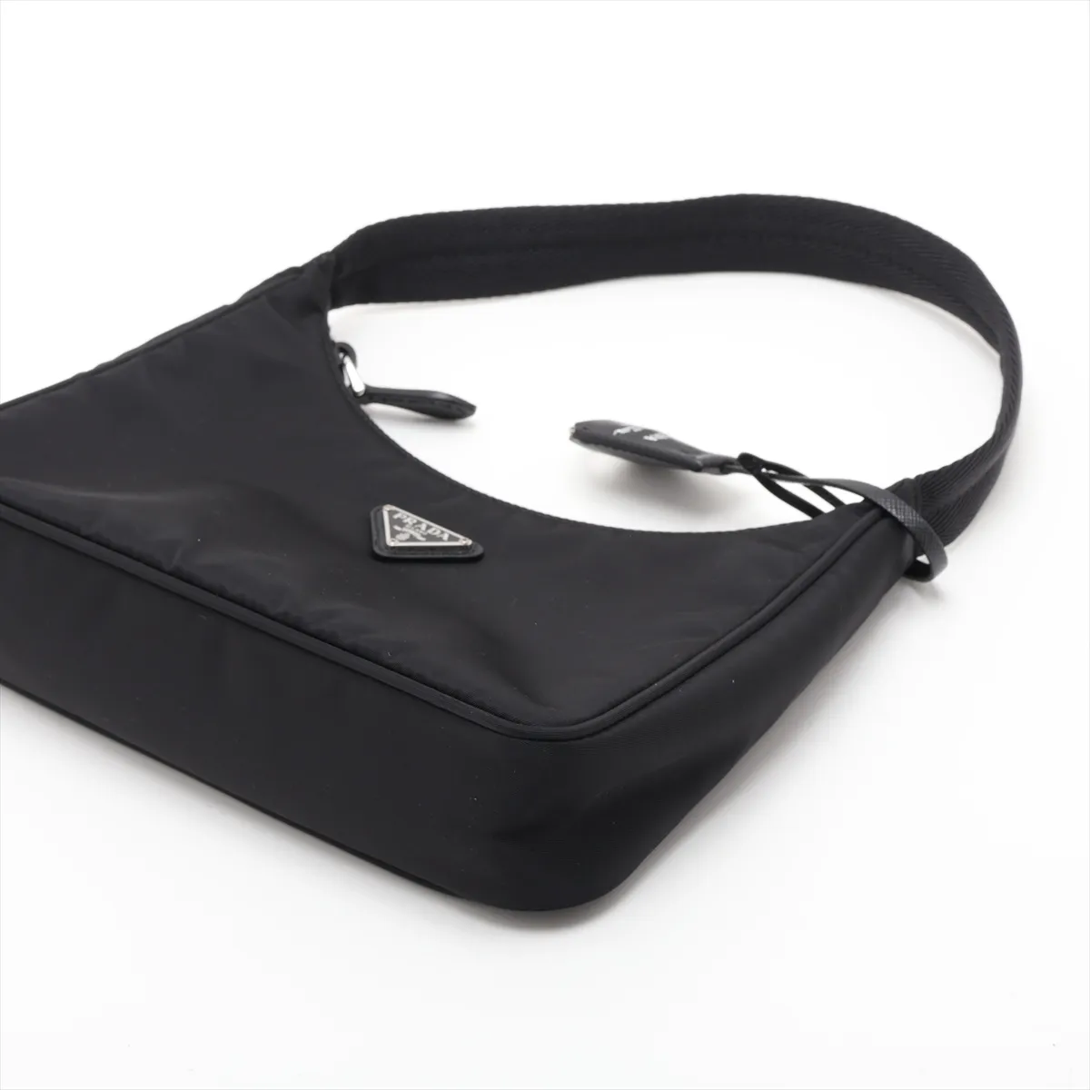 Tessuto Nylon x Leather Shoulder Bag, Black — view 3