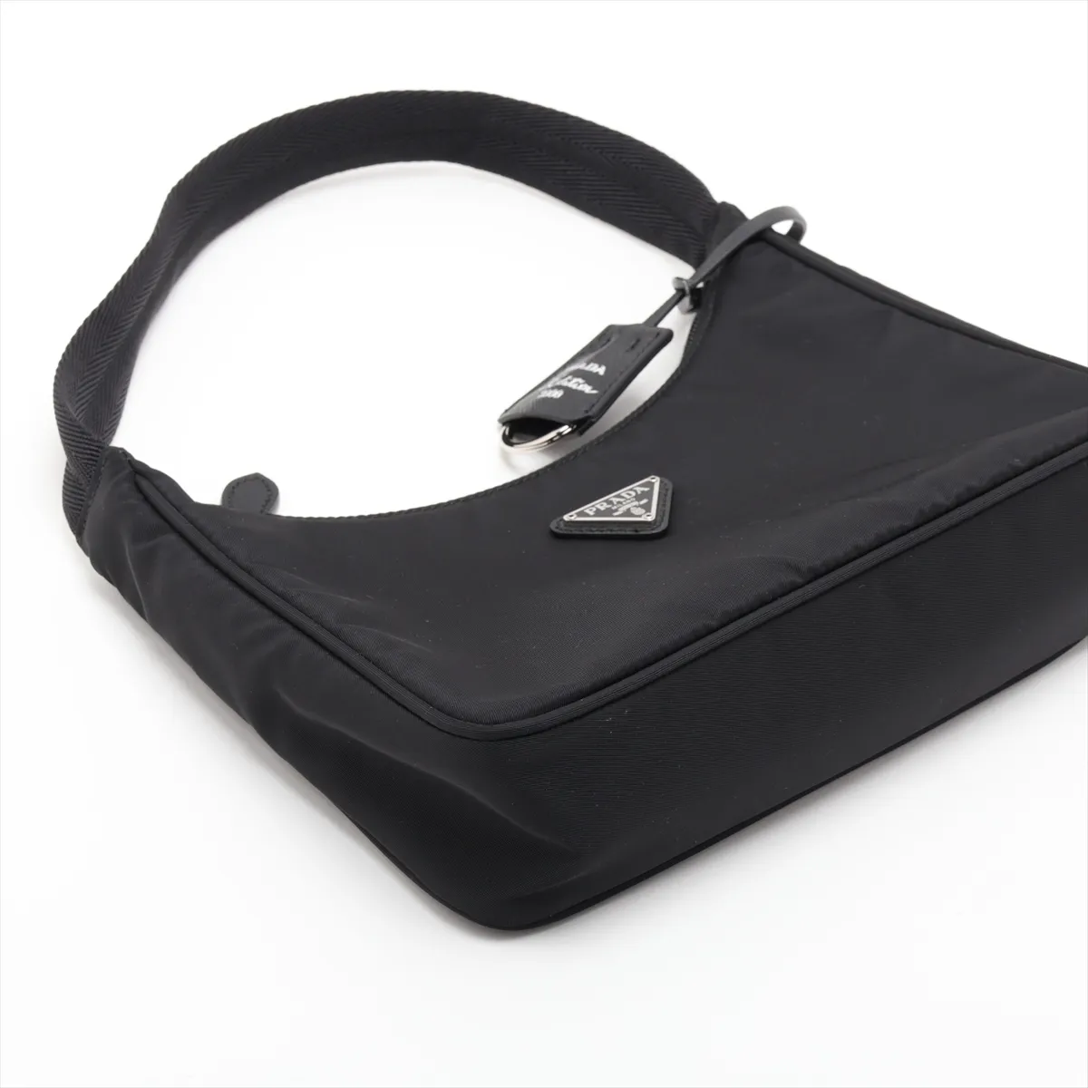 Tessuto Nylon x Leather Shoulder Bag, Black — view 4