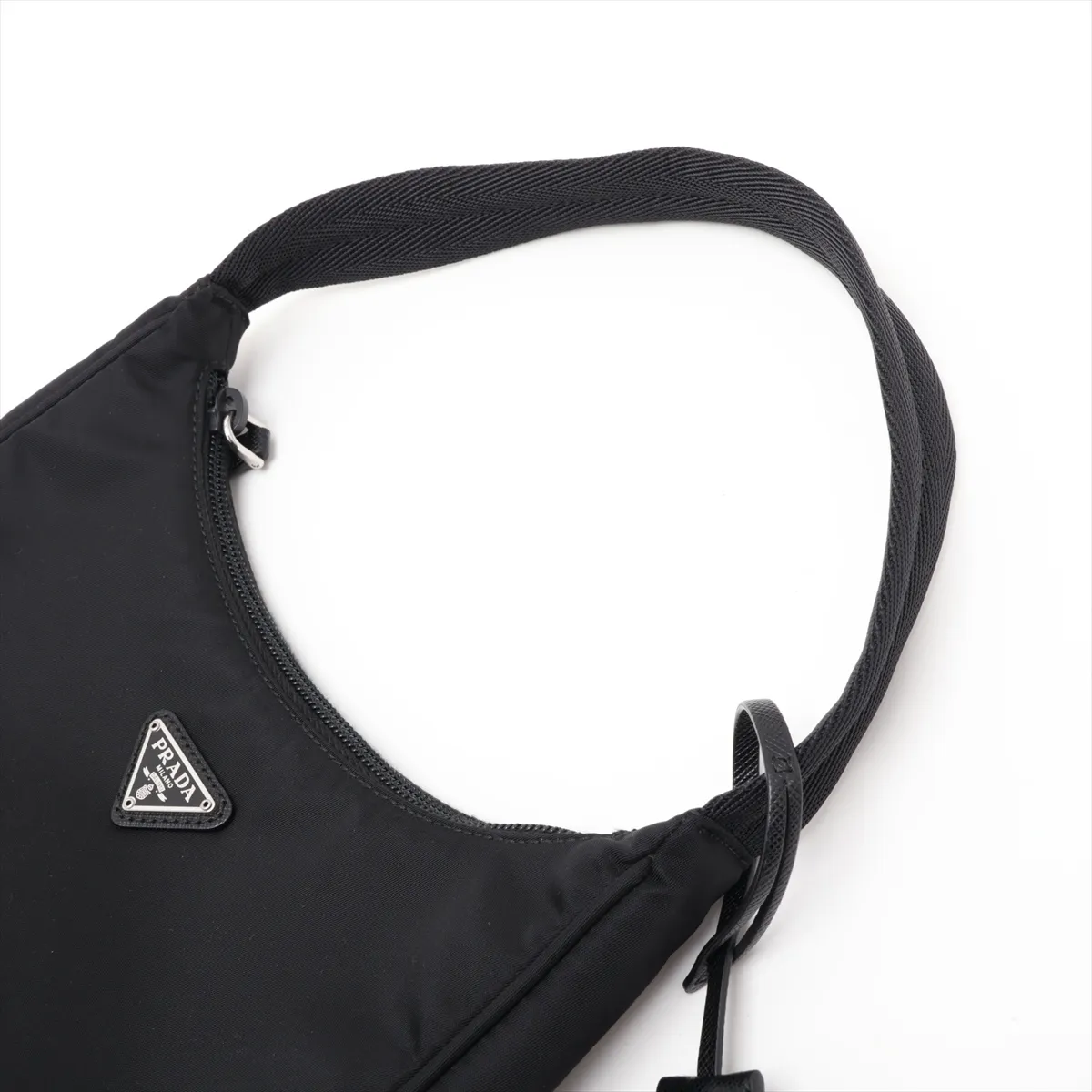 Tessuto Nylon x Leather Shoulder Bag, Black — view 5