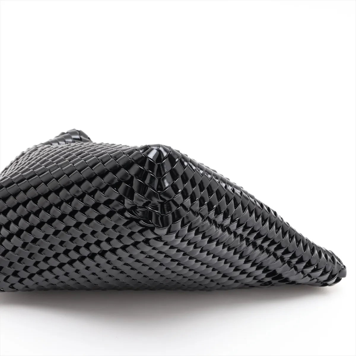Intrecciato Leather Clutch Bag, Black — view 3