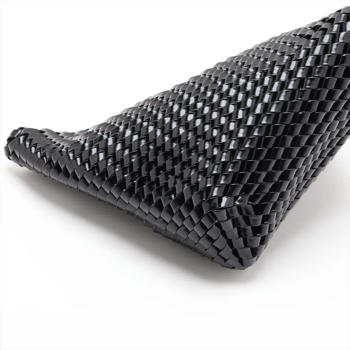 Intrecciato Leather Clutch Bag, Black — view 4