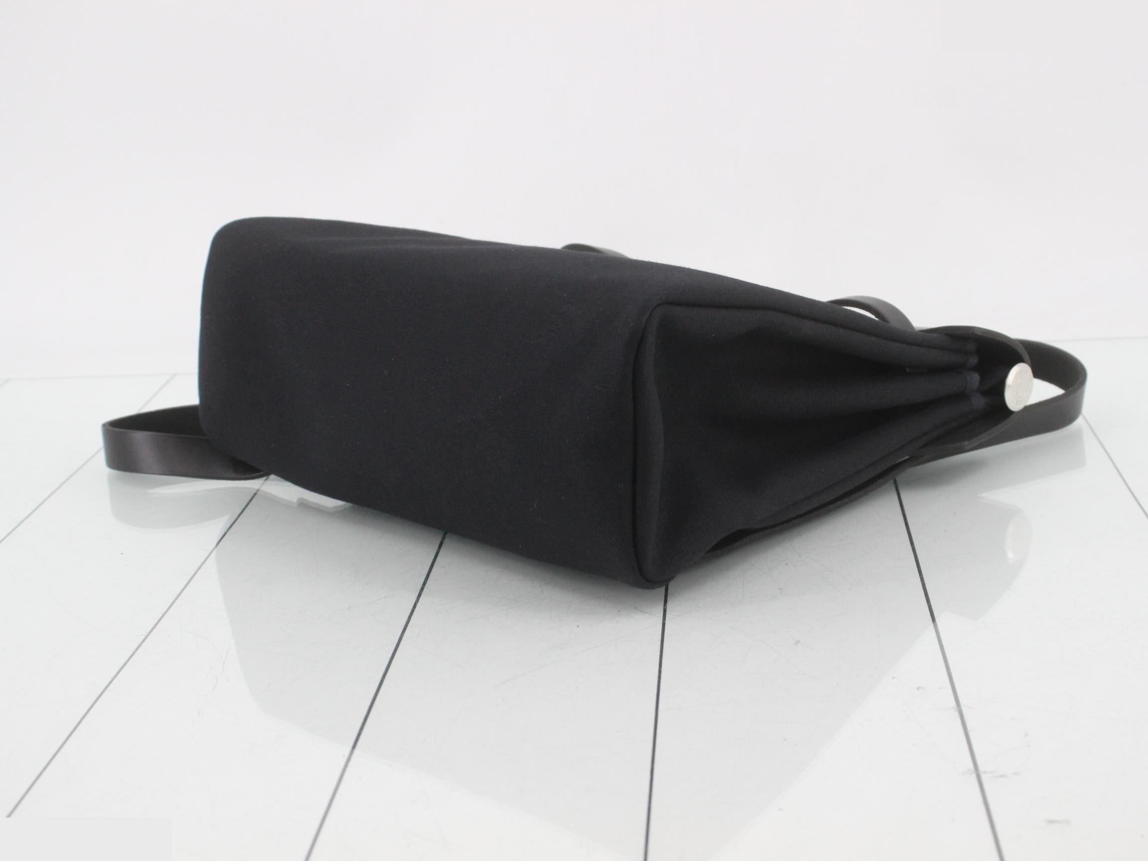 Herbag Ad PM Black Toile Officier x Leather D Stamp — view 6