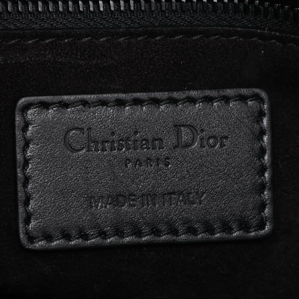 Lady Dior Leather x Bead 2-Way Handbag, Black — view 11