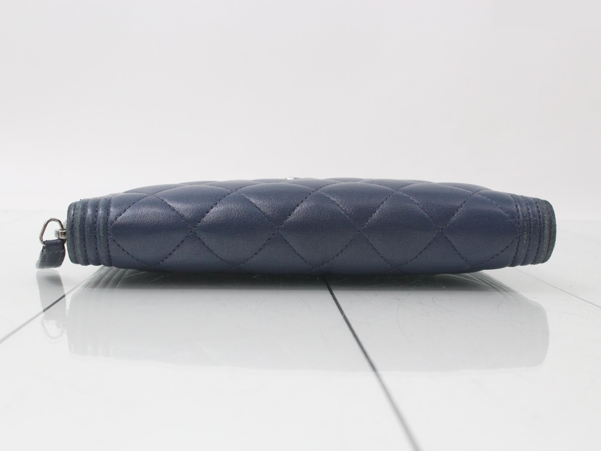 Boy Chanel Long Wallet, Navy, 24174255 — view 3