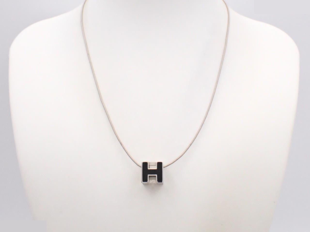 Cage de H Necklace, Silver x Black, Neck circumference approx. 42cm — view 3