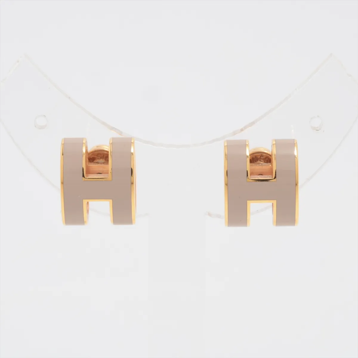 Mini Pop H earrings (for both ears) GP Gold — view 2