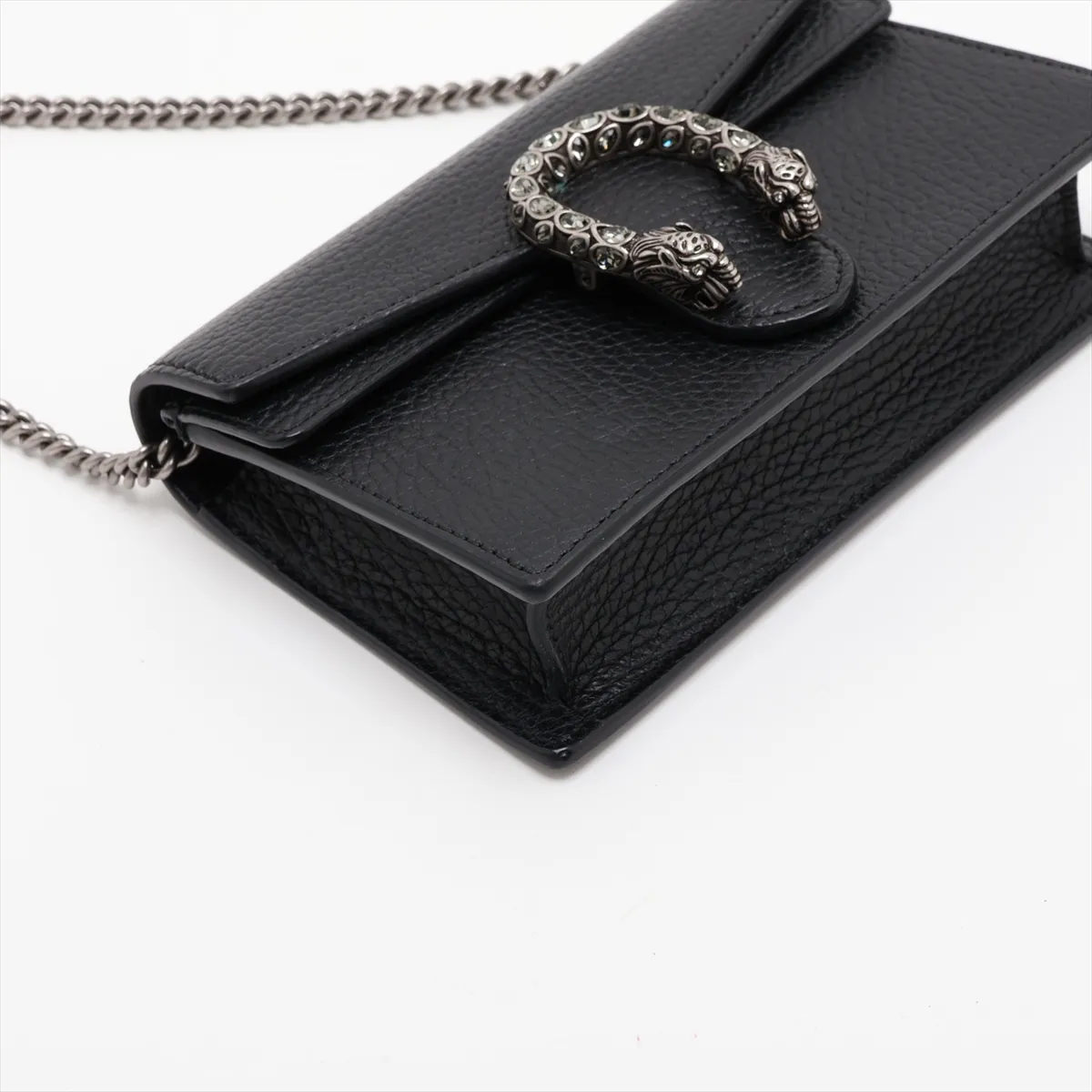 Dionysus Leather Chain Shoulder Bag, Black, 476432 — view 4