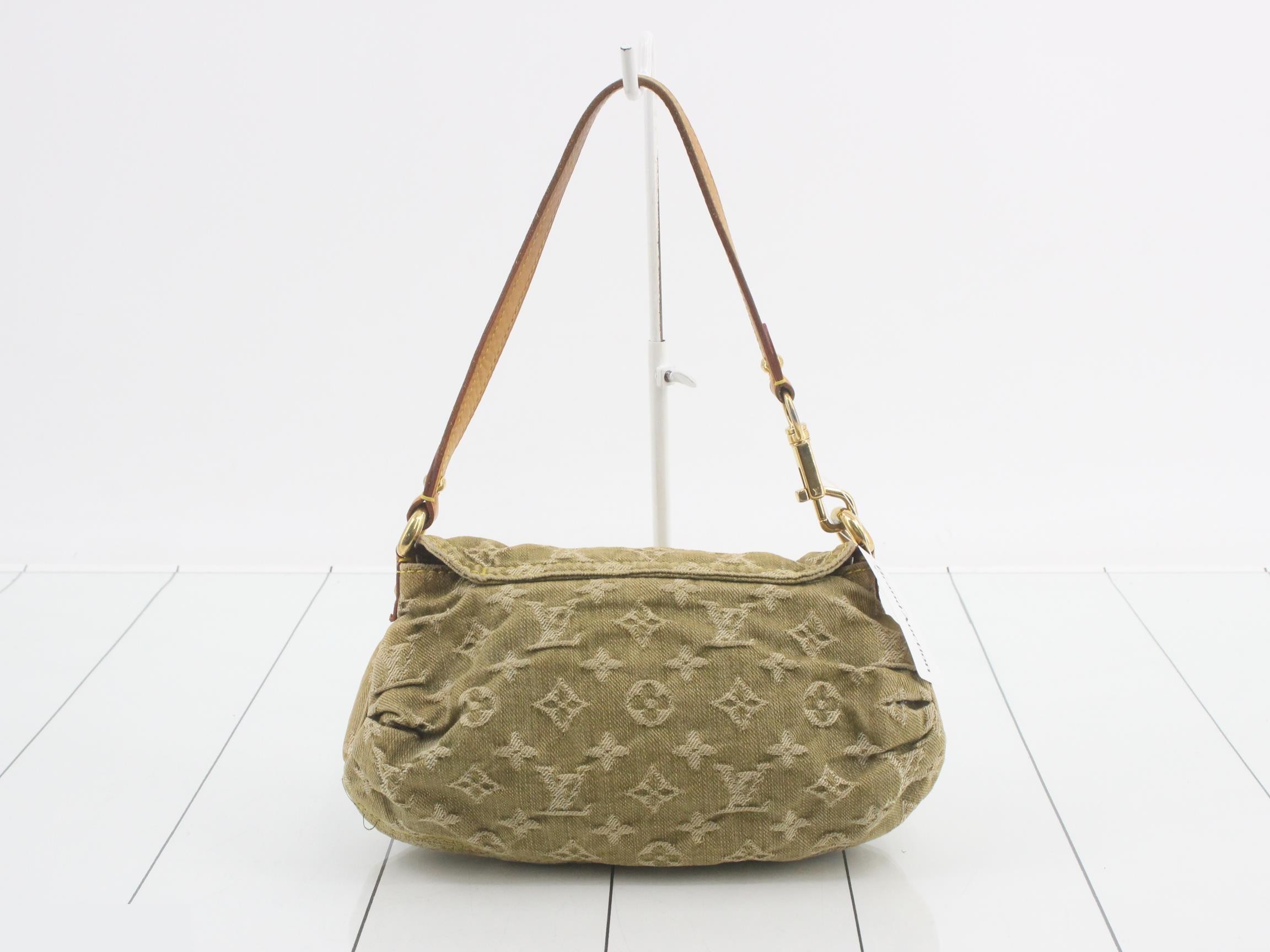 Monogram Denim Mini Pleaty Green — view 2