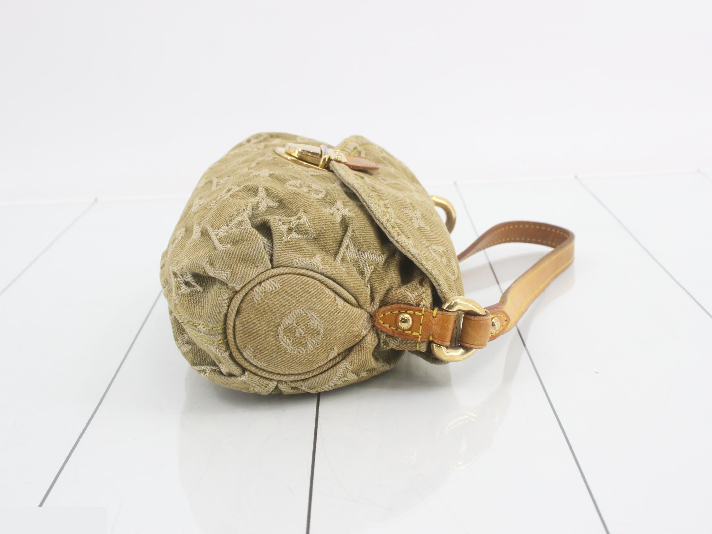 Monogram Denim Mini Pleaty Green — view 3