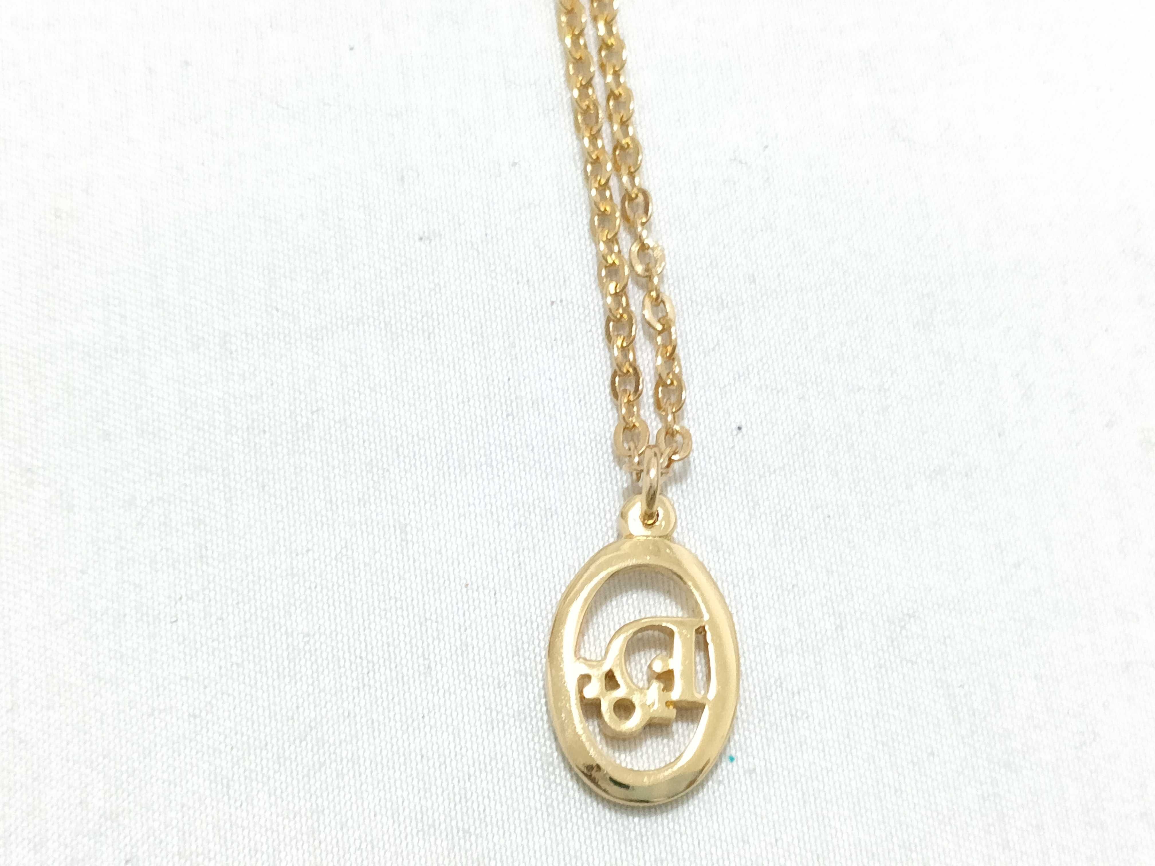 CD Logo Gold Necklace — view 2