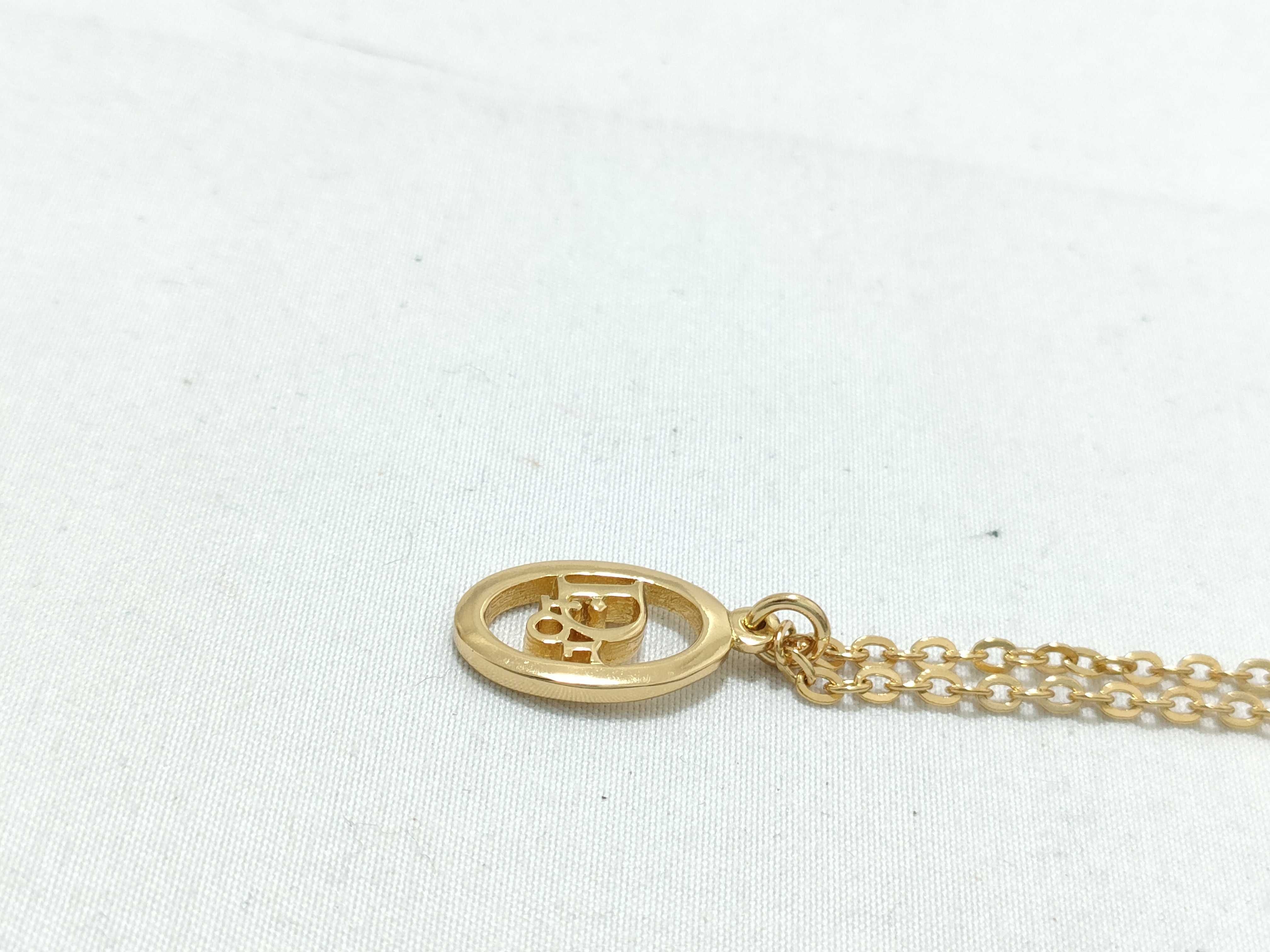 CD Logo Gold Necklace — view 3