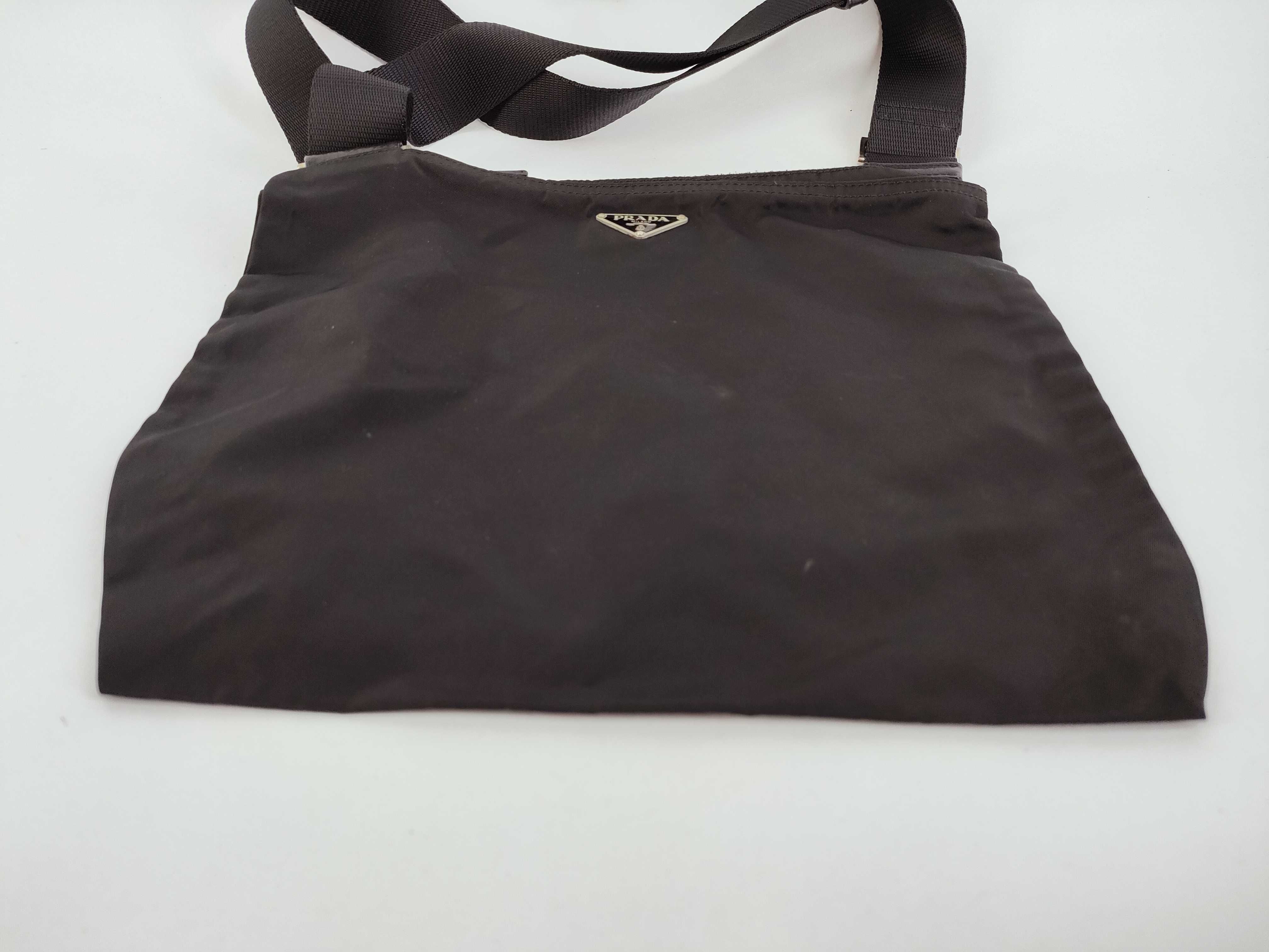 Nylon Shoulder Bag with Triangle Logo Hardware — view 7