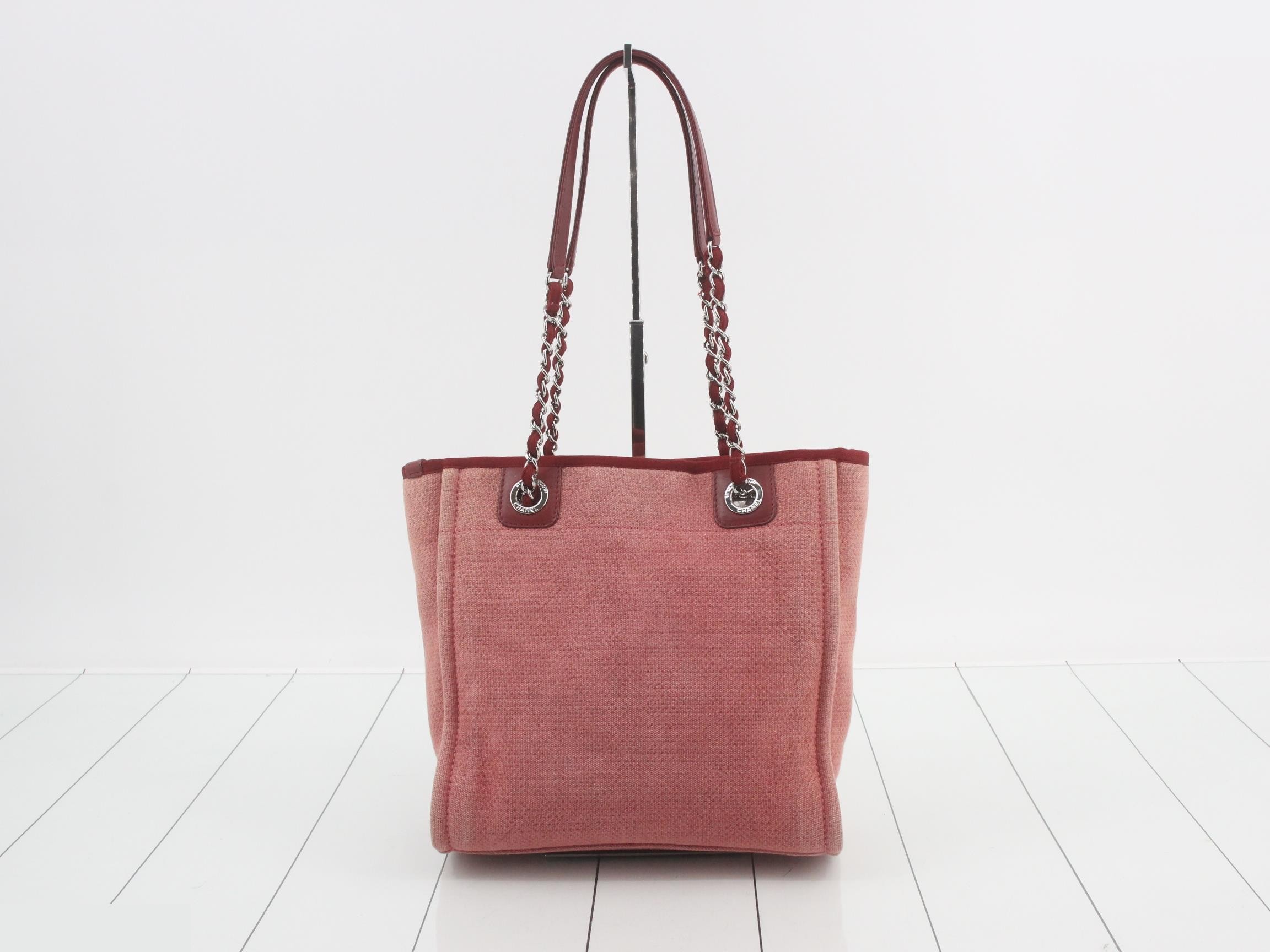 Deauville PM Canvas/Leather Chain Tote Bag, Multicolor — view 2