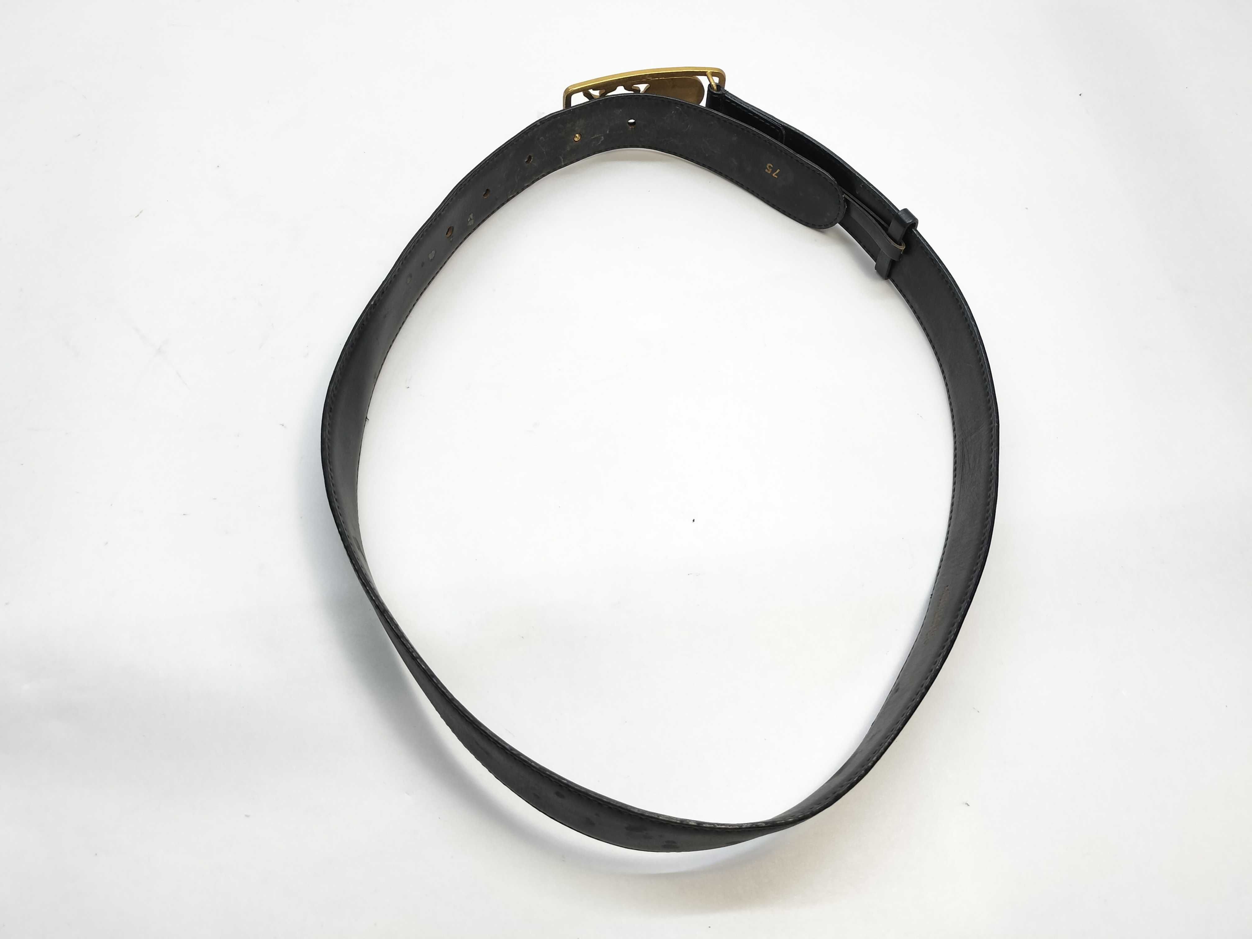 carriage buckle leather belt — view 2