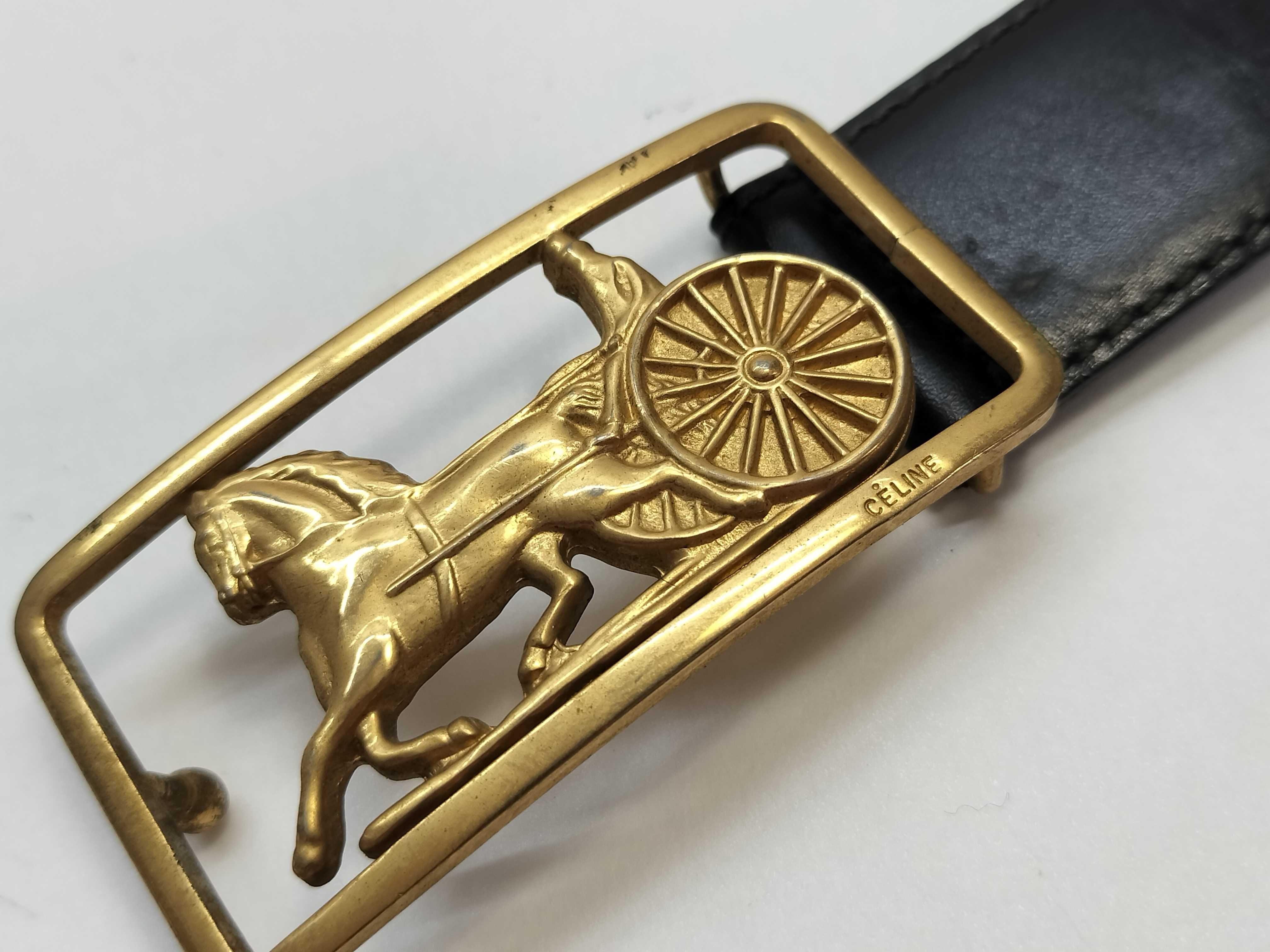 carriage buckle leather belt — view 11