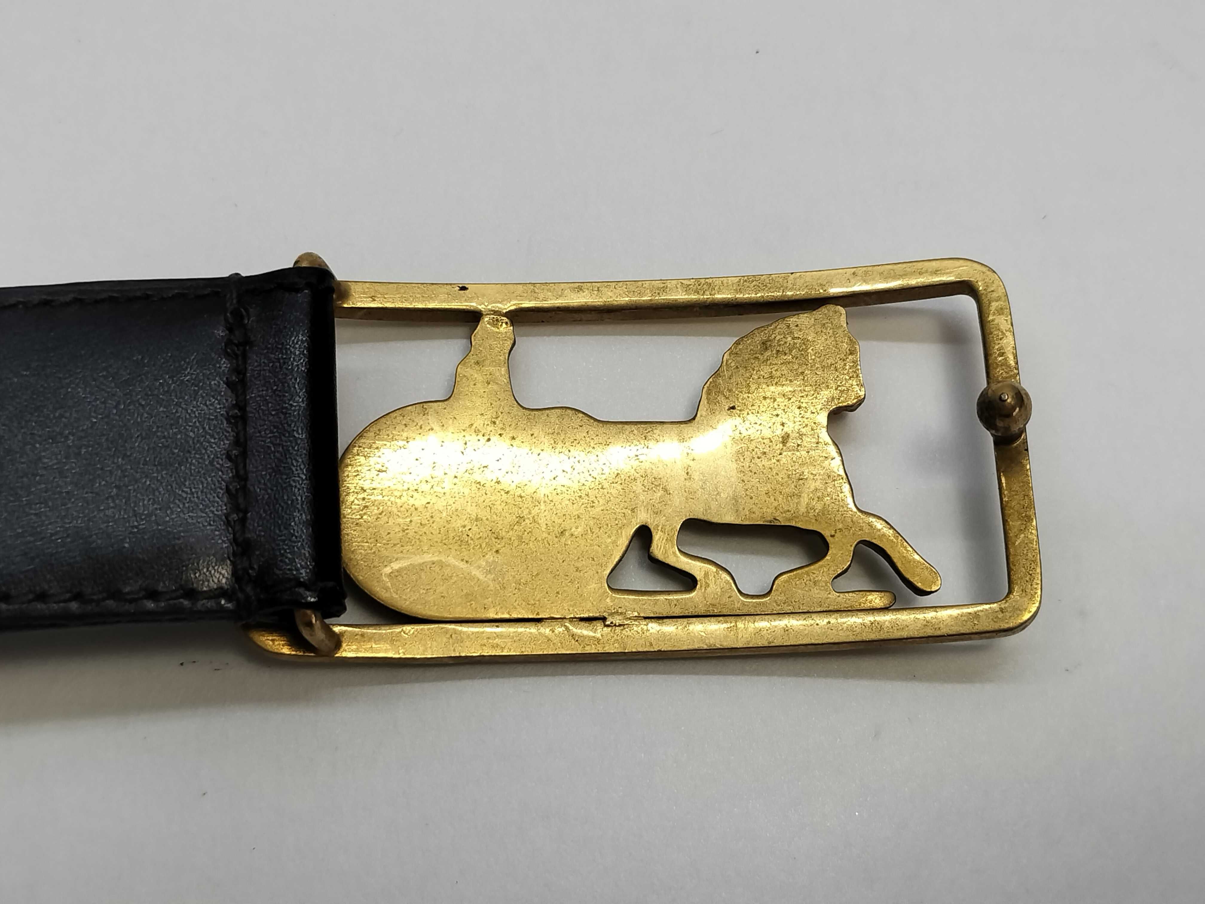 carriage buckle leather belt — view 4