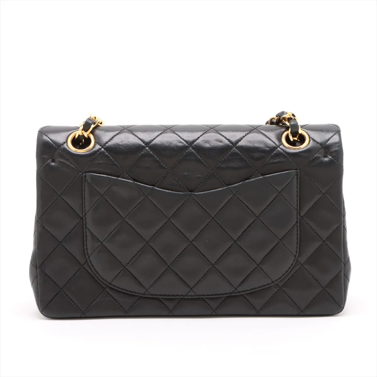 Matelasse 23 Small Lambskin Double Flap Double Chain Bag Black Gold Hardware 1501226 No. 1 A01113 — view 2